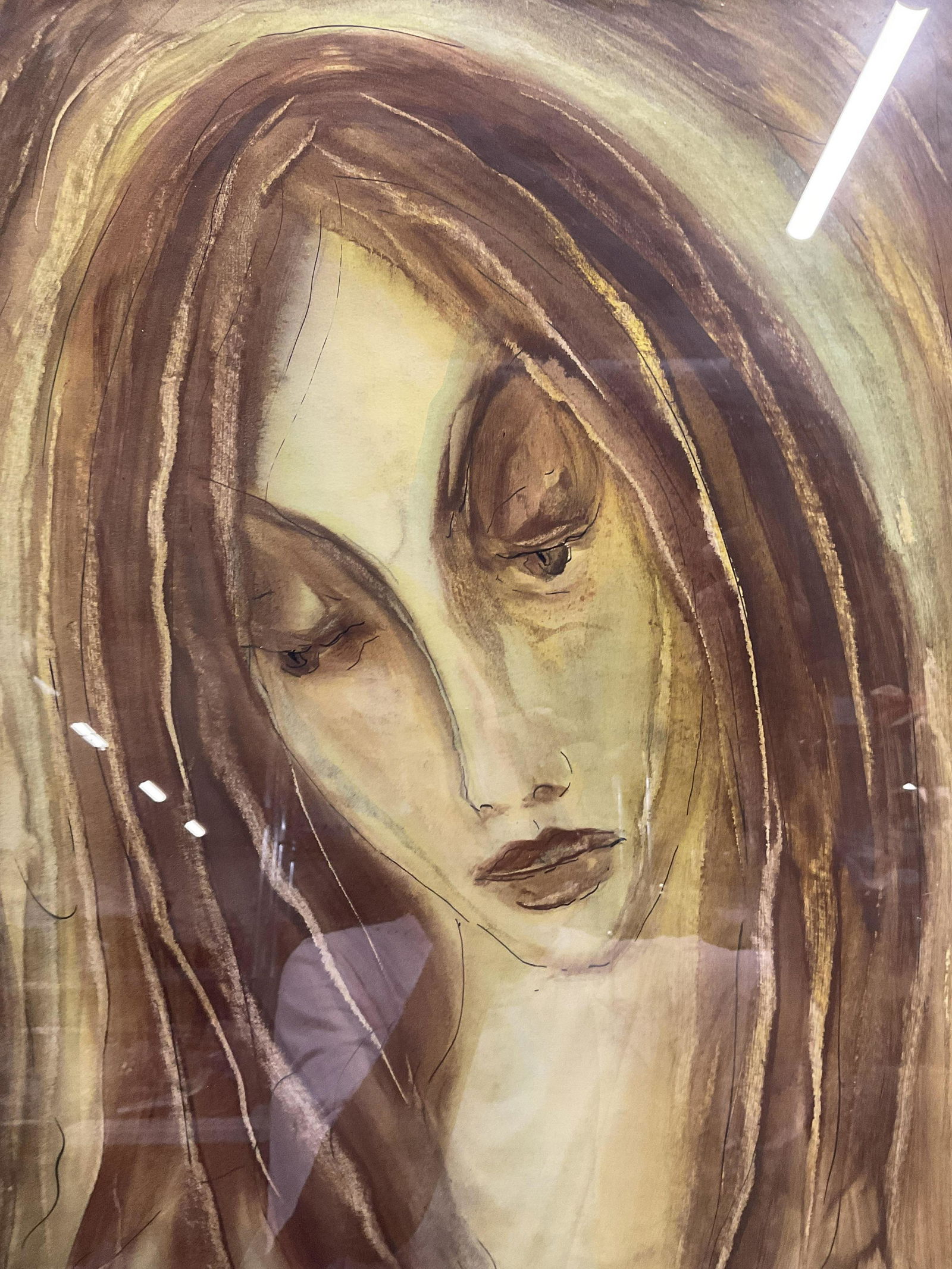 ATTR HECTOR MOLNE Signed Mixed Media Painting (1 of 11)