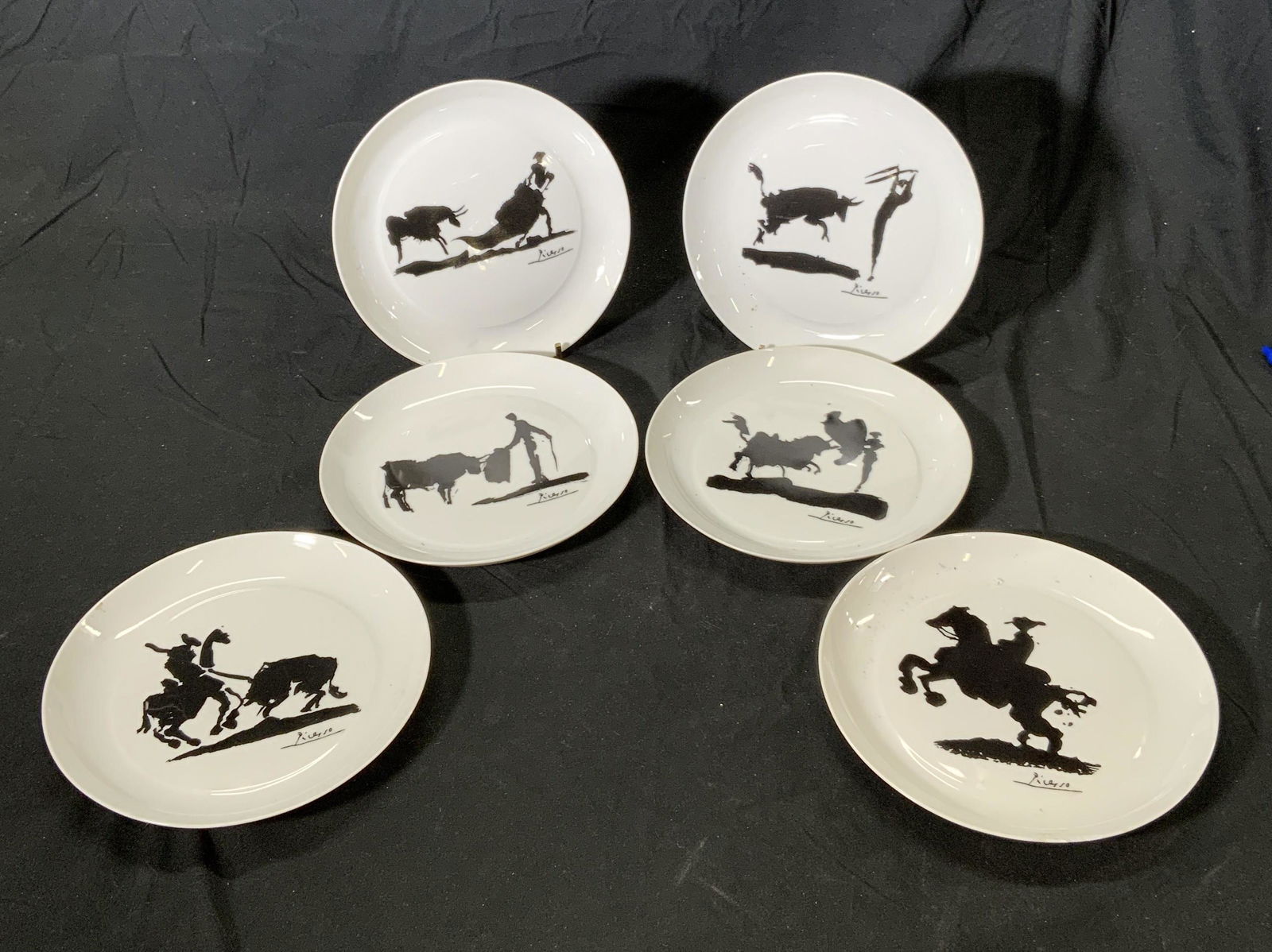 Set 6 BLOCK BIDASOA Signed Picasso Plates (1 of 6)