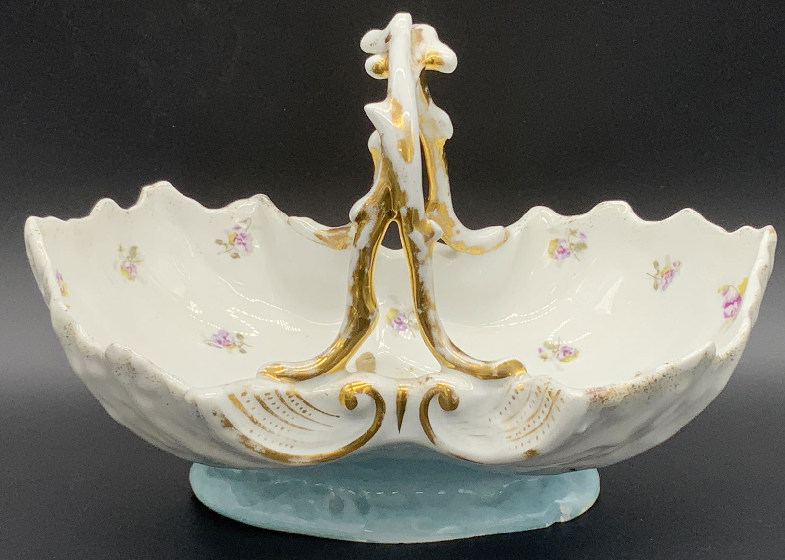 KPM Vintage Porcelain Basket Footed Dish, Germany (1 of 8)