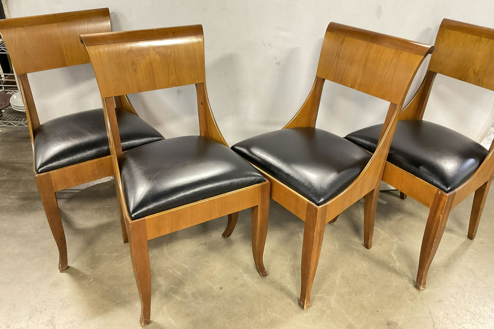 MCM Set 4 Baker Chairs with Leather Seats (1 of 11)