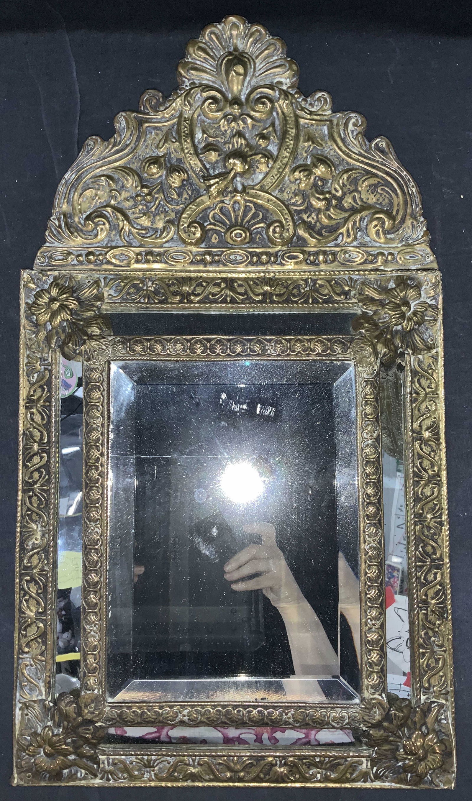 Napoleon III Style Repousse Antique Beveled Mirror (1 of 8)