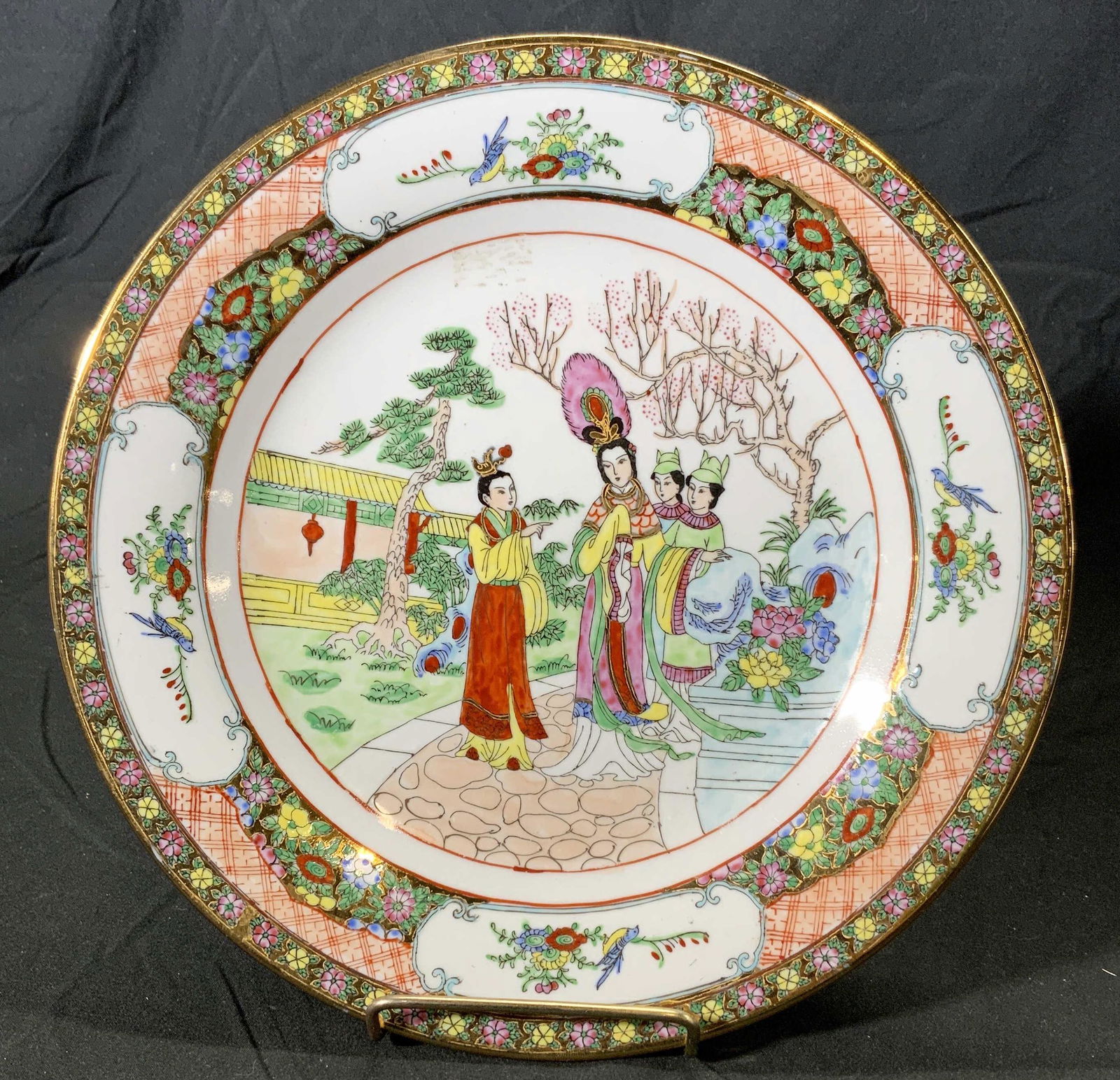 Hand Painted Chinese Porcelain Figural Plate (1 of 4)