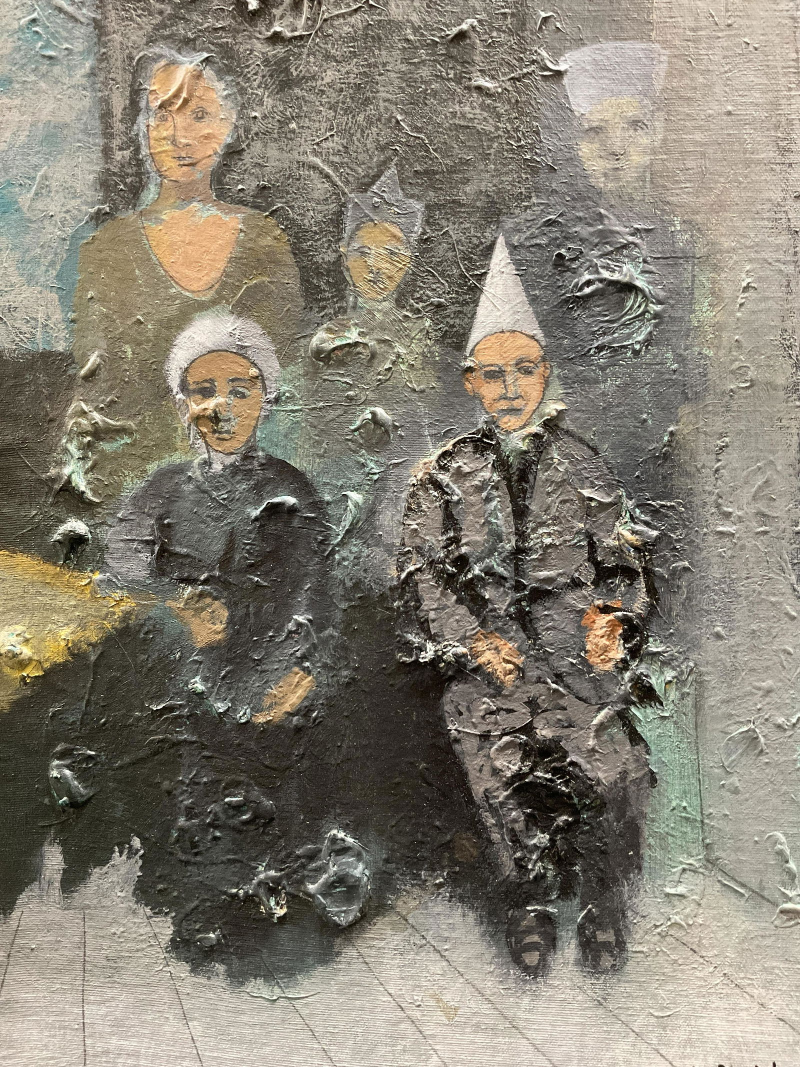 Signed Acrylic Painting, Family Portrait (1 of 7)