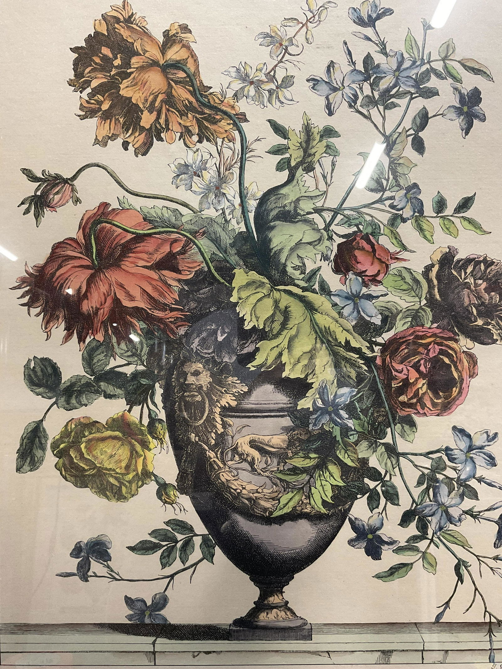 JEAN BAPTISTE Flowers in Vase Engraving (1 of 8)