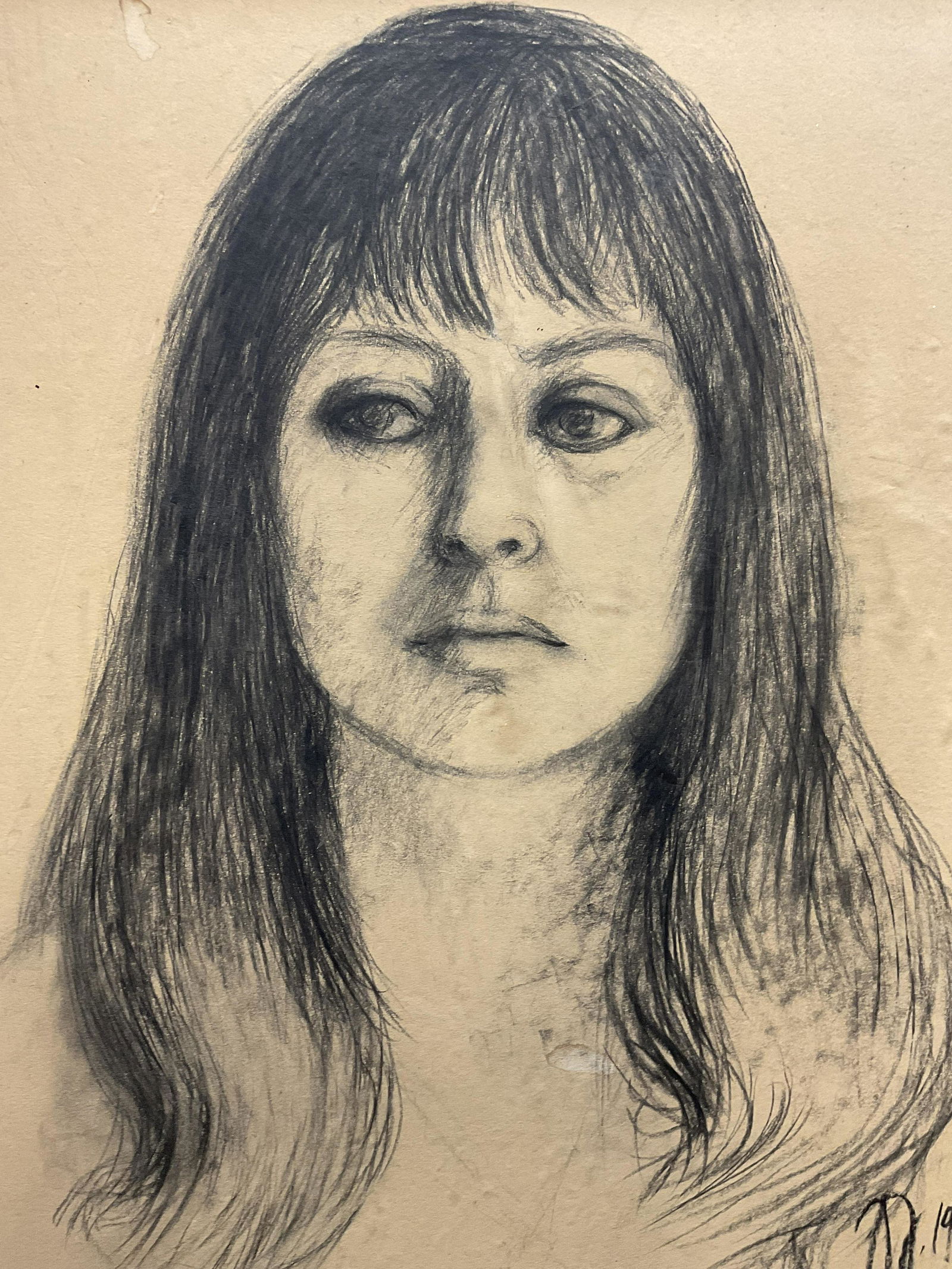 JJ Signed Charcoal Drawing 1970 (1 of 7)