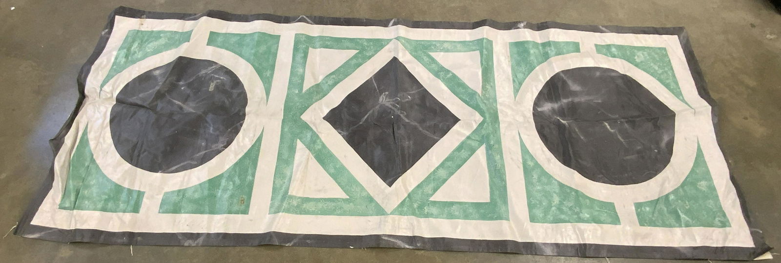 Painted Geometric Canvas Floor Cloth (1 of 12)