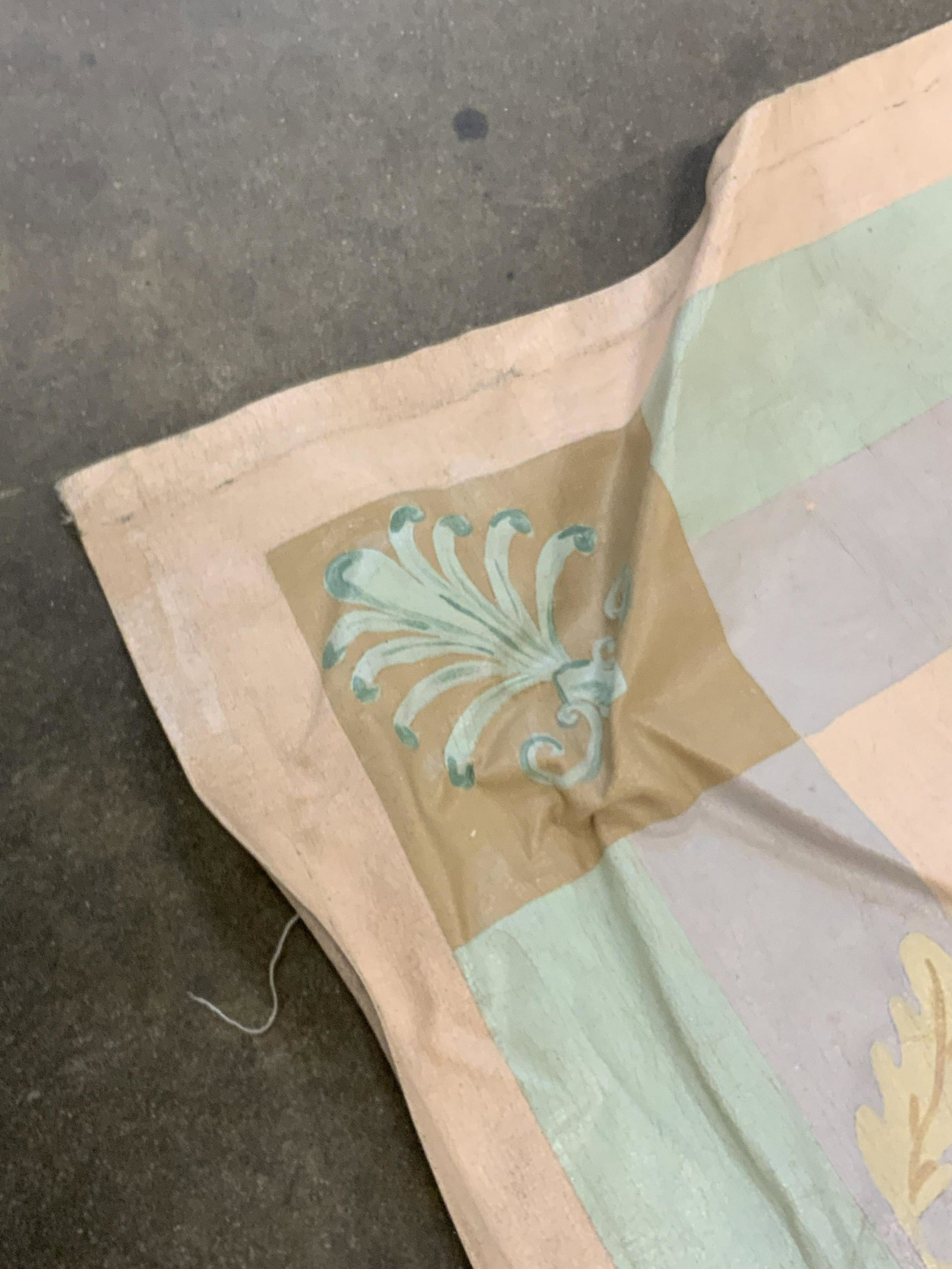 Hand Painted Spiral Patterned Pastel Floor Cloth (1 of 12)
