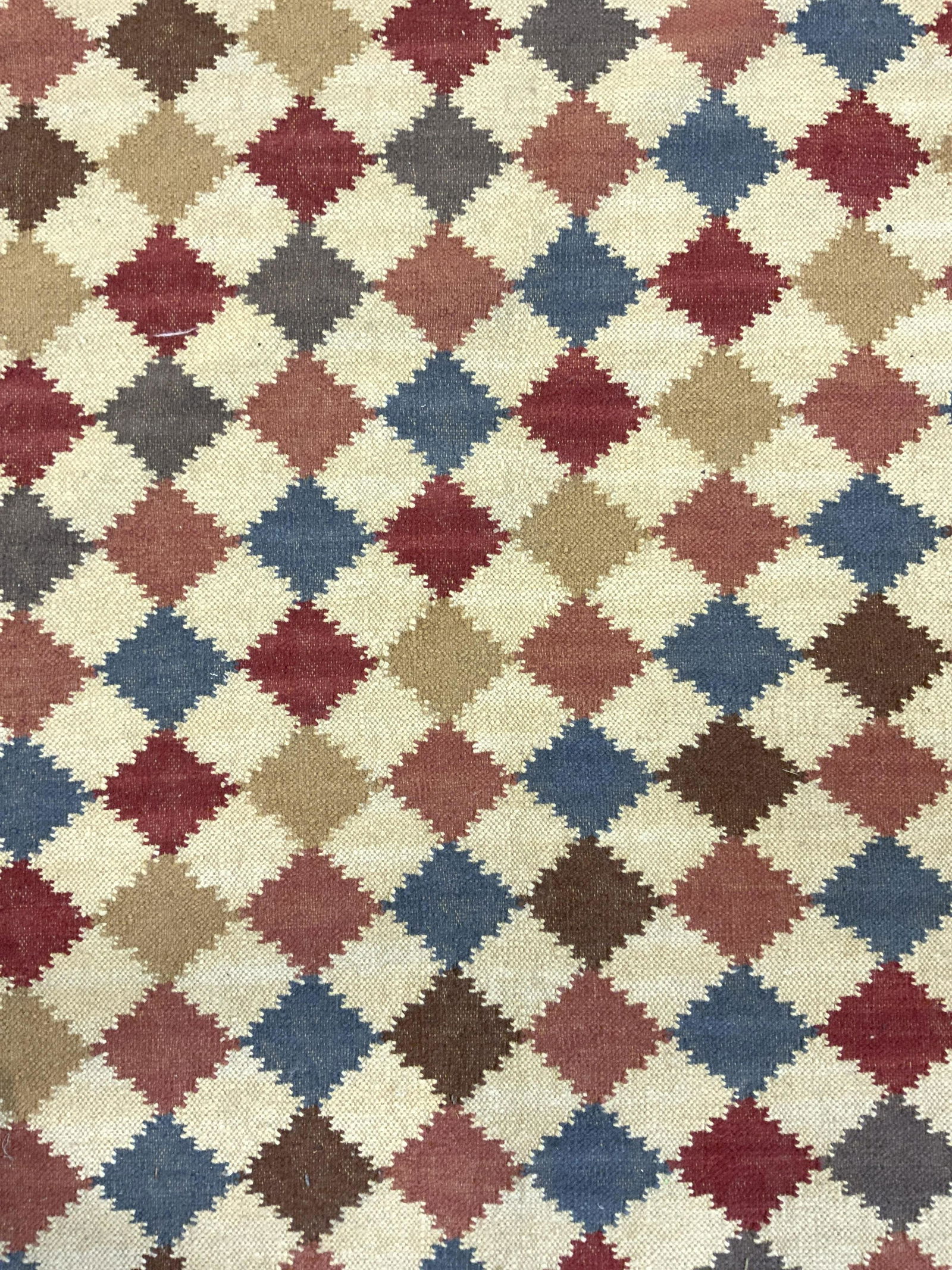 Vintage Flatweave Fringed Wool Area Rug (1 of 8)