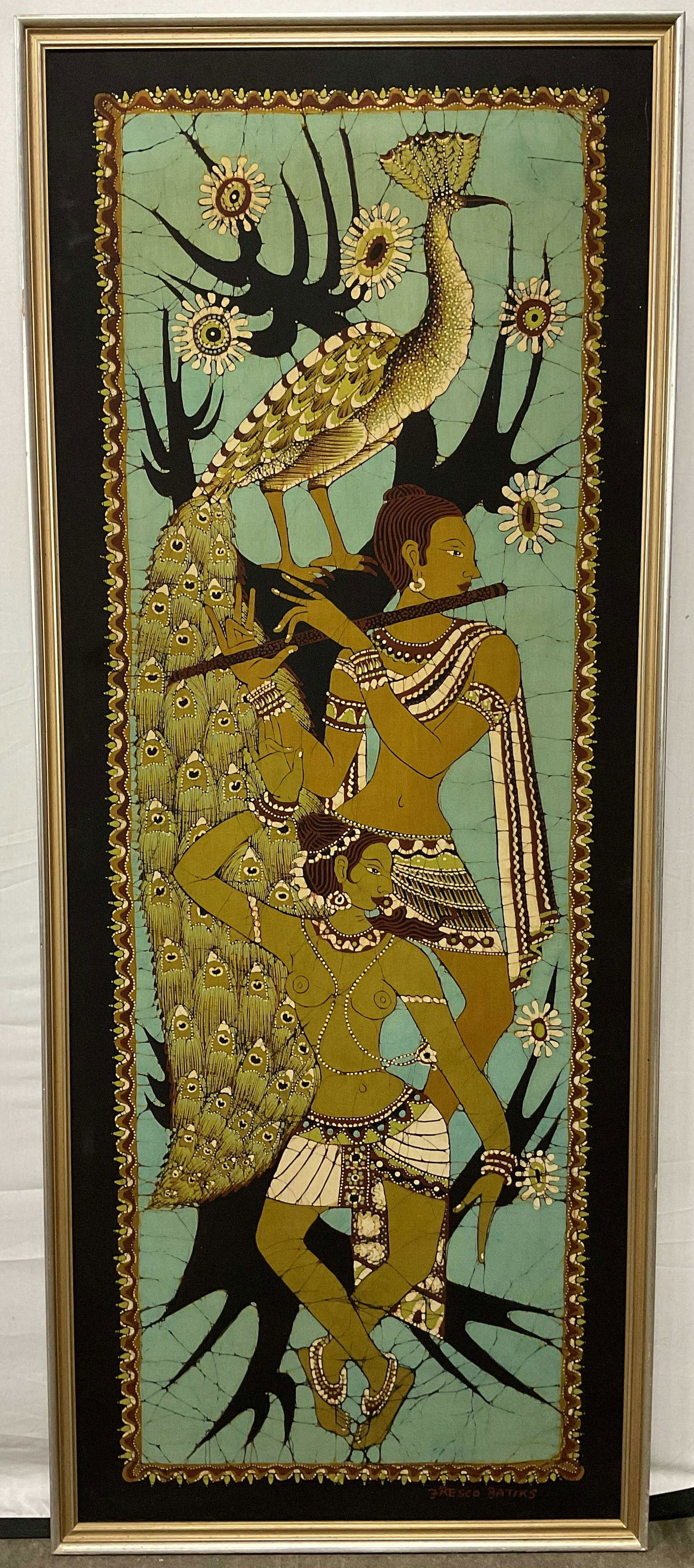 XL FRESCO BATIKS South Asian Textile Artwork 58inH (1 of 7)