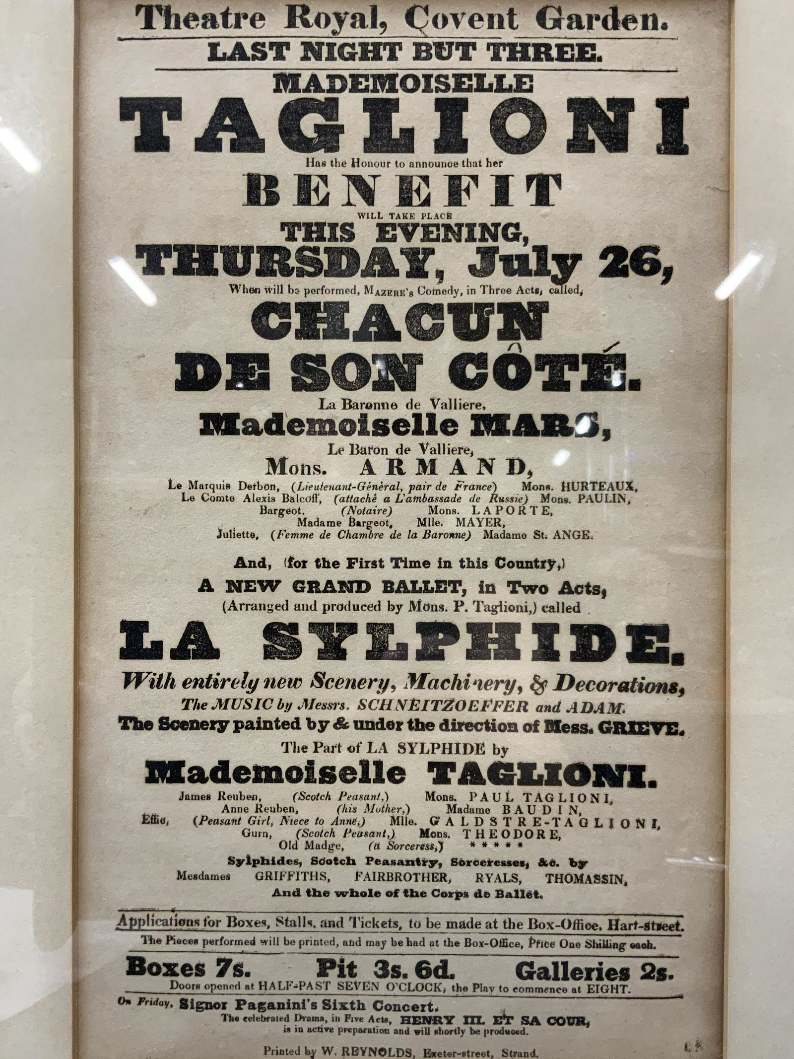 Vintage Framed Mademoiselle Taglioni Printed Flyer (1 of 9)