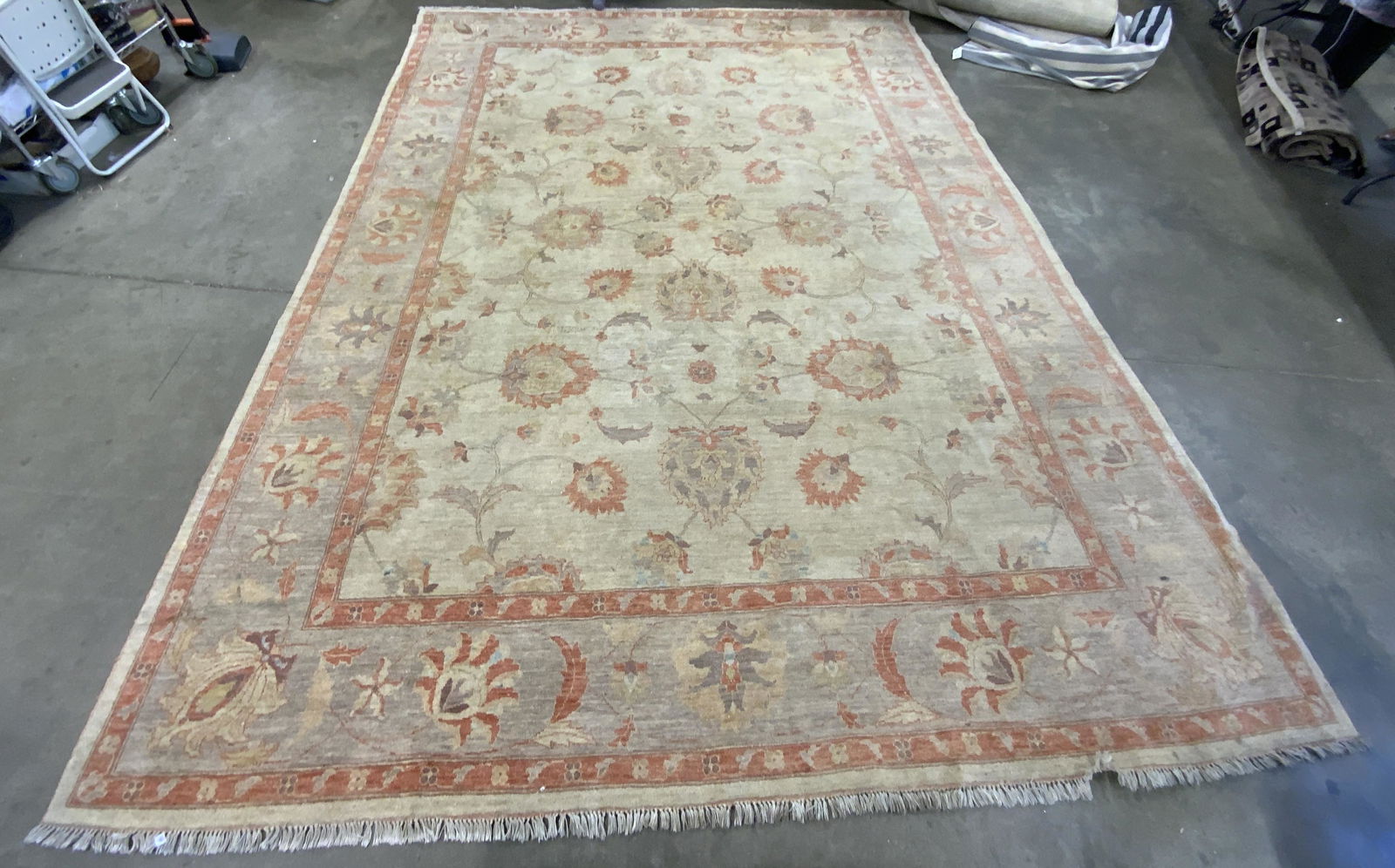 Vintage Floral Fringe Trim Oversized Area Rug (1 of 11)