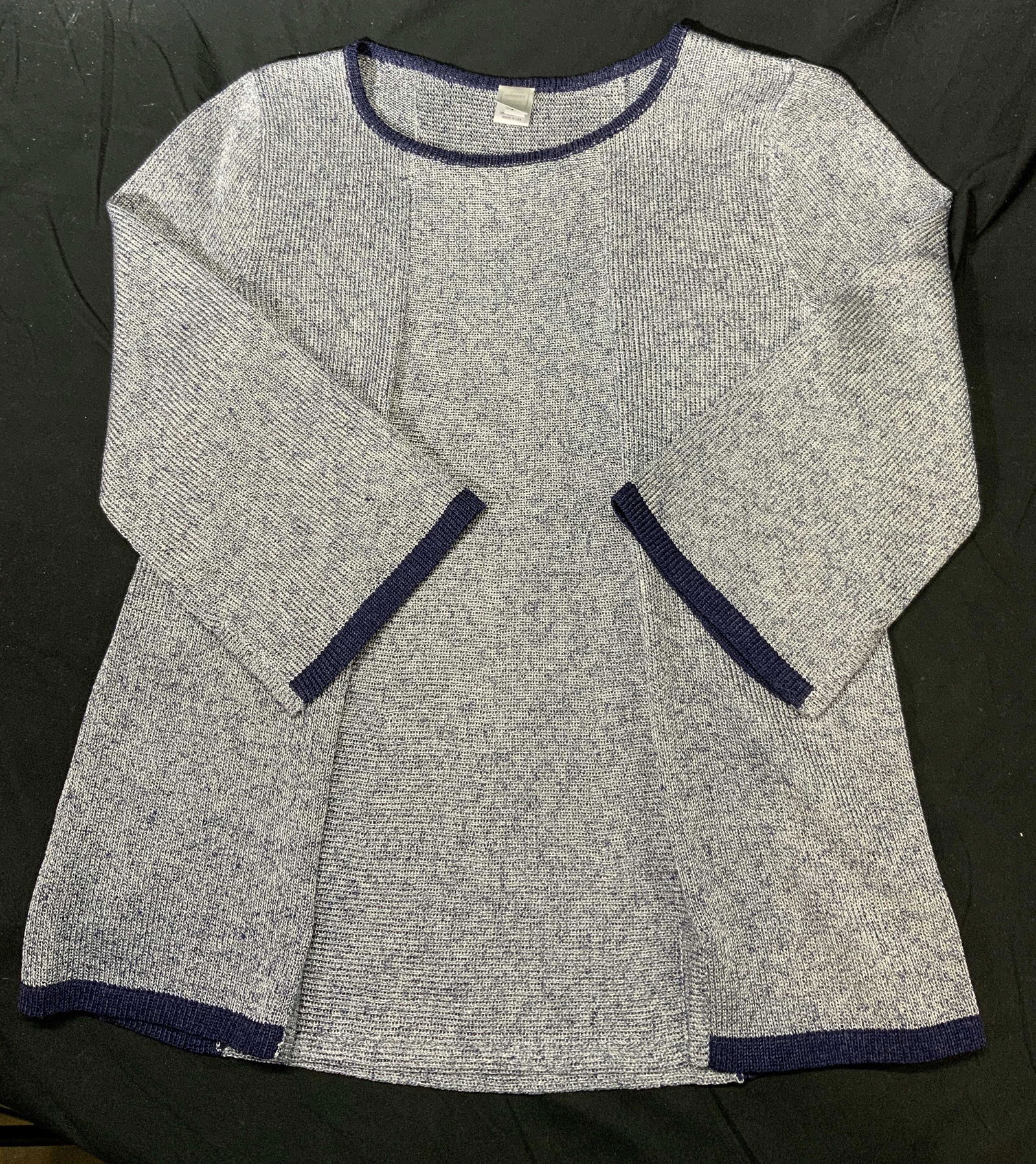 BARBARA WELLS Linen Blend Blue Sweater (1 of 5)