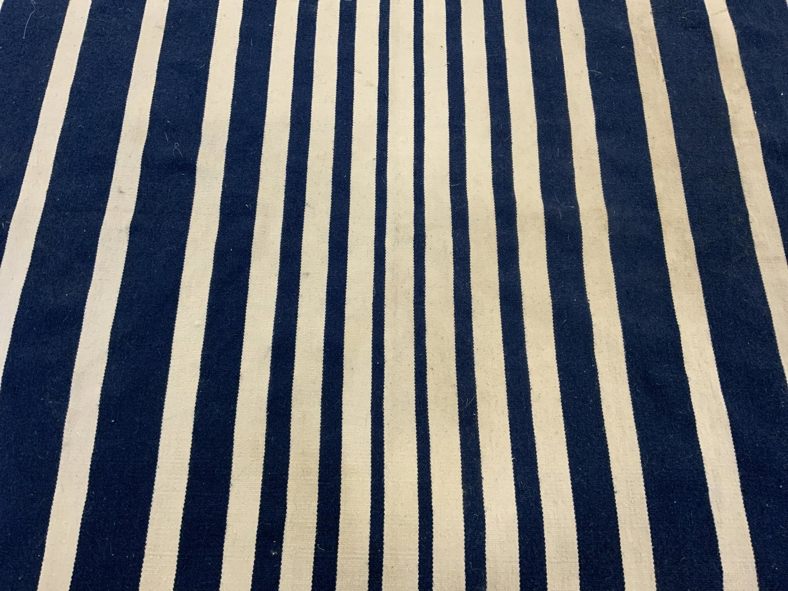 VIntage handmade Striped Cotton Dhurrie Rug (1 of 6)