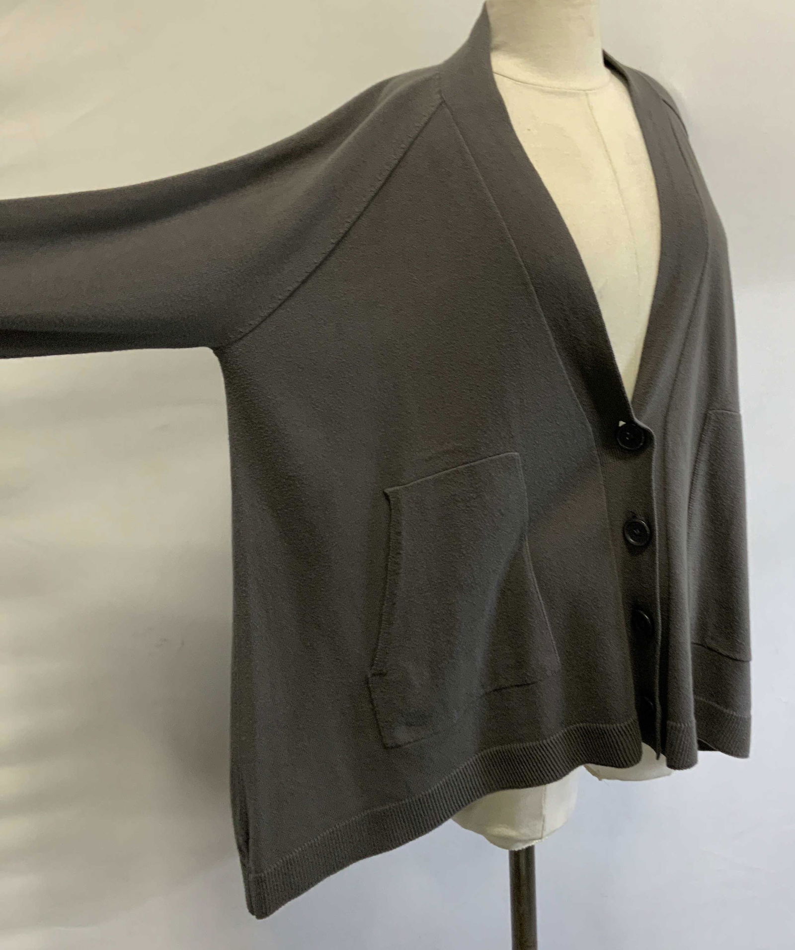 Planet Plus Size Grey Cotton Knit Cardigan (1 of 5)