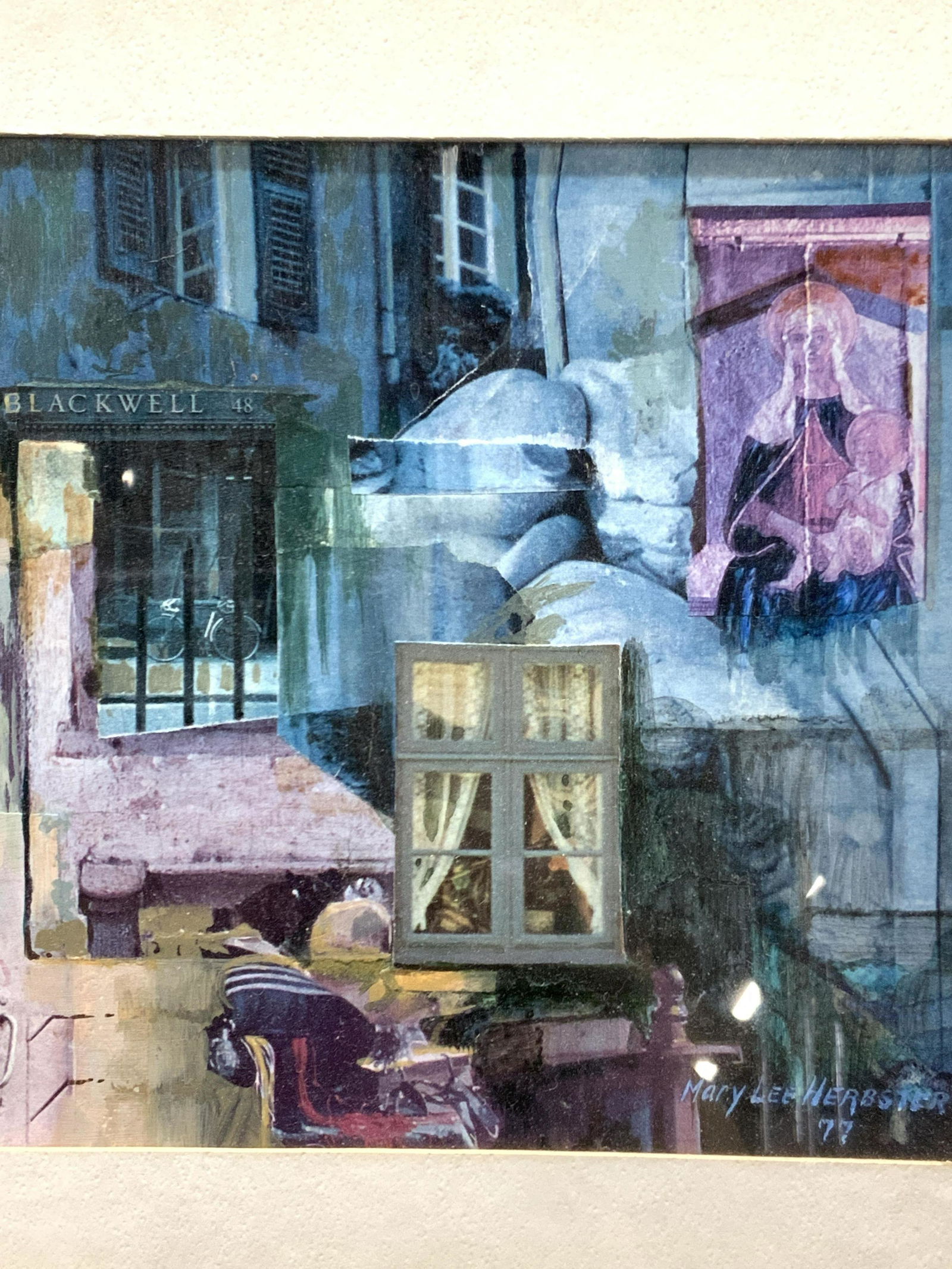 Mary Lee Herbster Signed Framed Acrylic Collage (1 of 10)