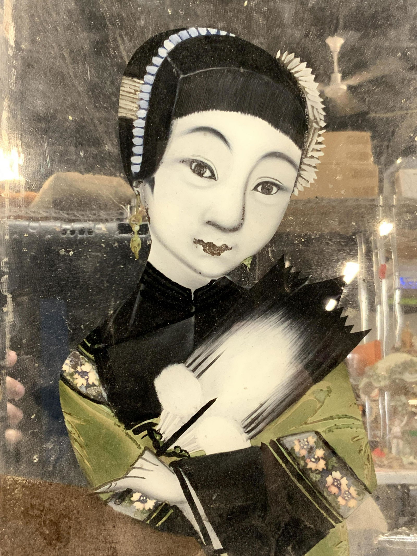Asian Style Acrylic Portrait On Mirror (1 of 8)