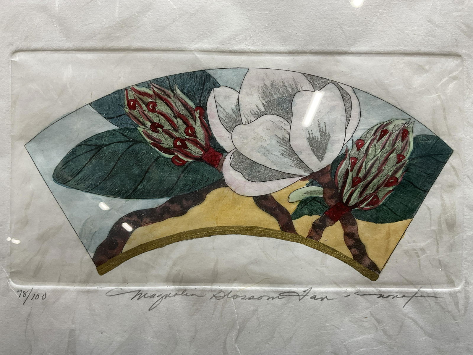 Signed Magnolia Blossom Lithograph (1 of 6)