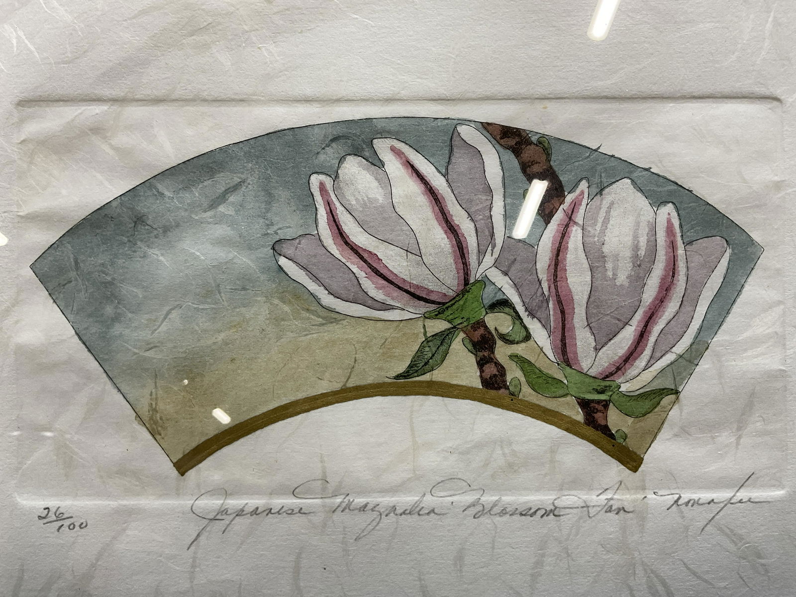 Signed Japanese Magnolia Blossoms Lithograph (1 of 7)