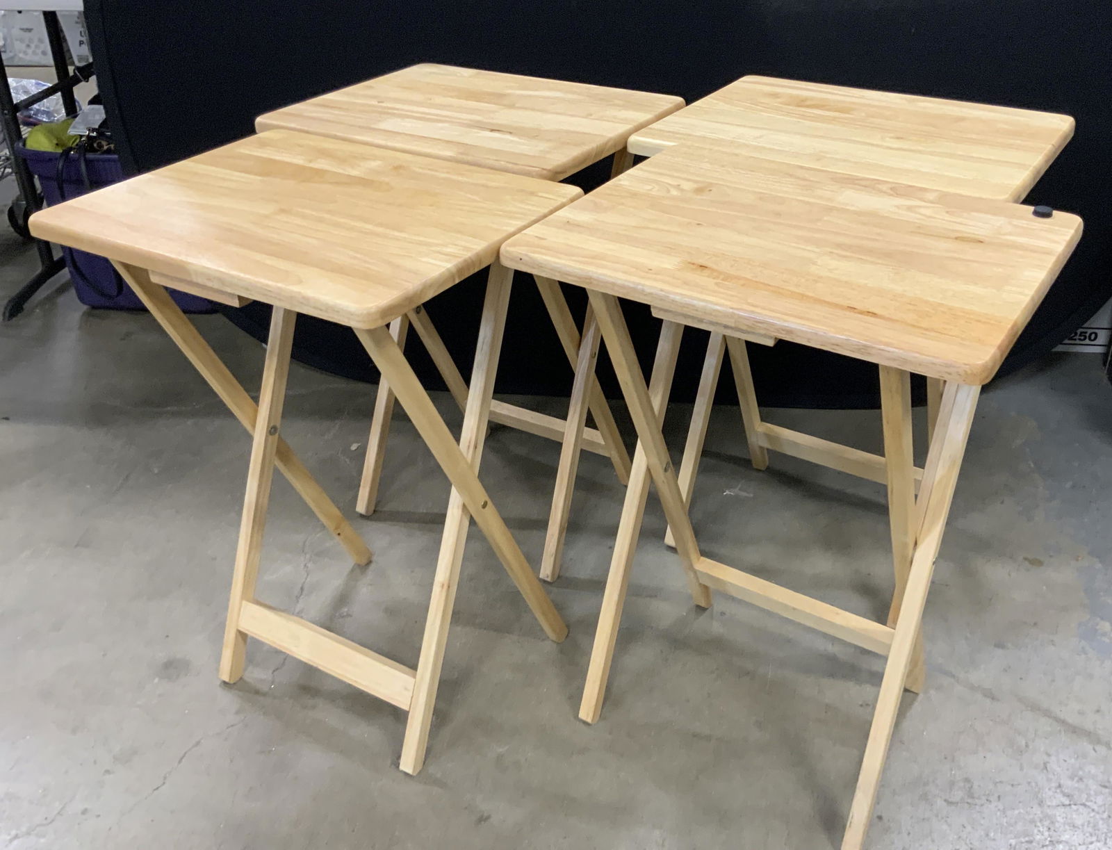 Set 4 Wooden Folding TV Dinner Tray Tables (1 of 12)