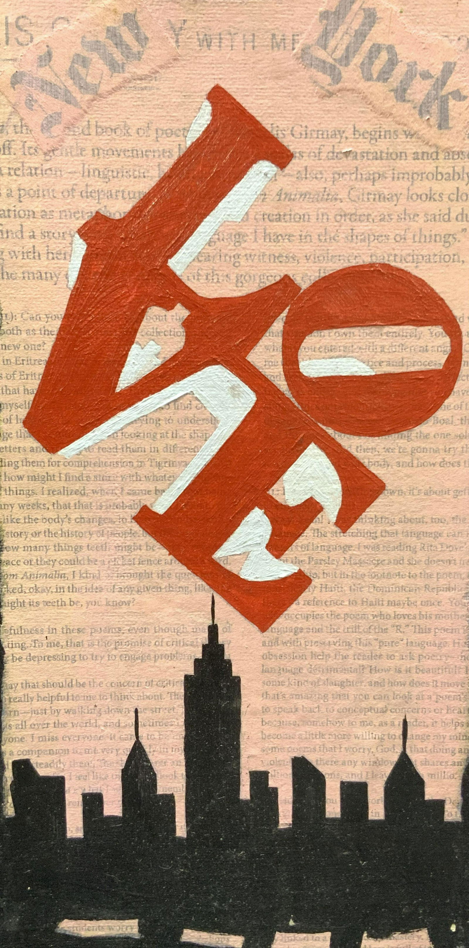 Signed Angel Cascio Mixed Media Collage on Canvas (1 of 6)