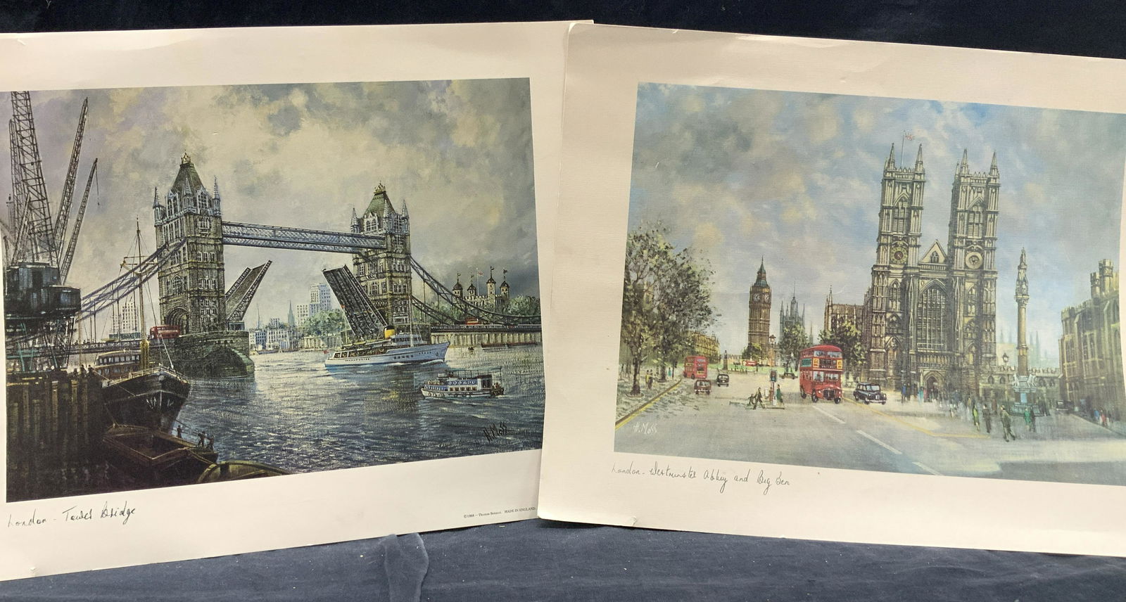 Set2 H.Moss Signed London Landmark Lithographs (1 of 15)