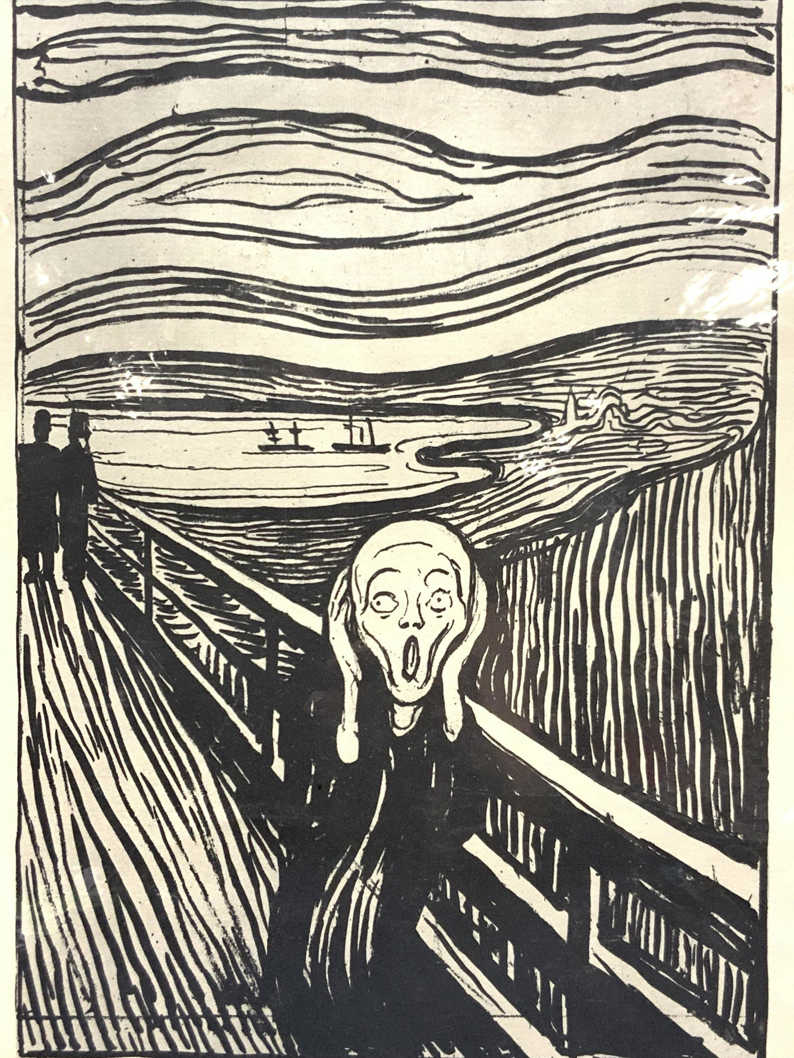 Edward Munch THE SCREAM Black & White Lithograph (1 of 6)
