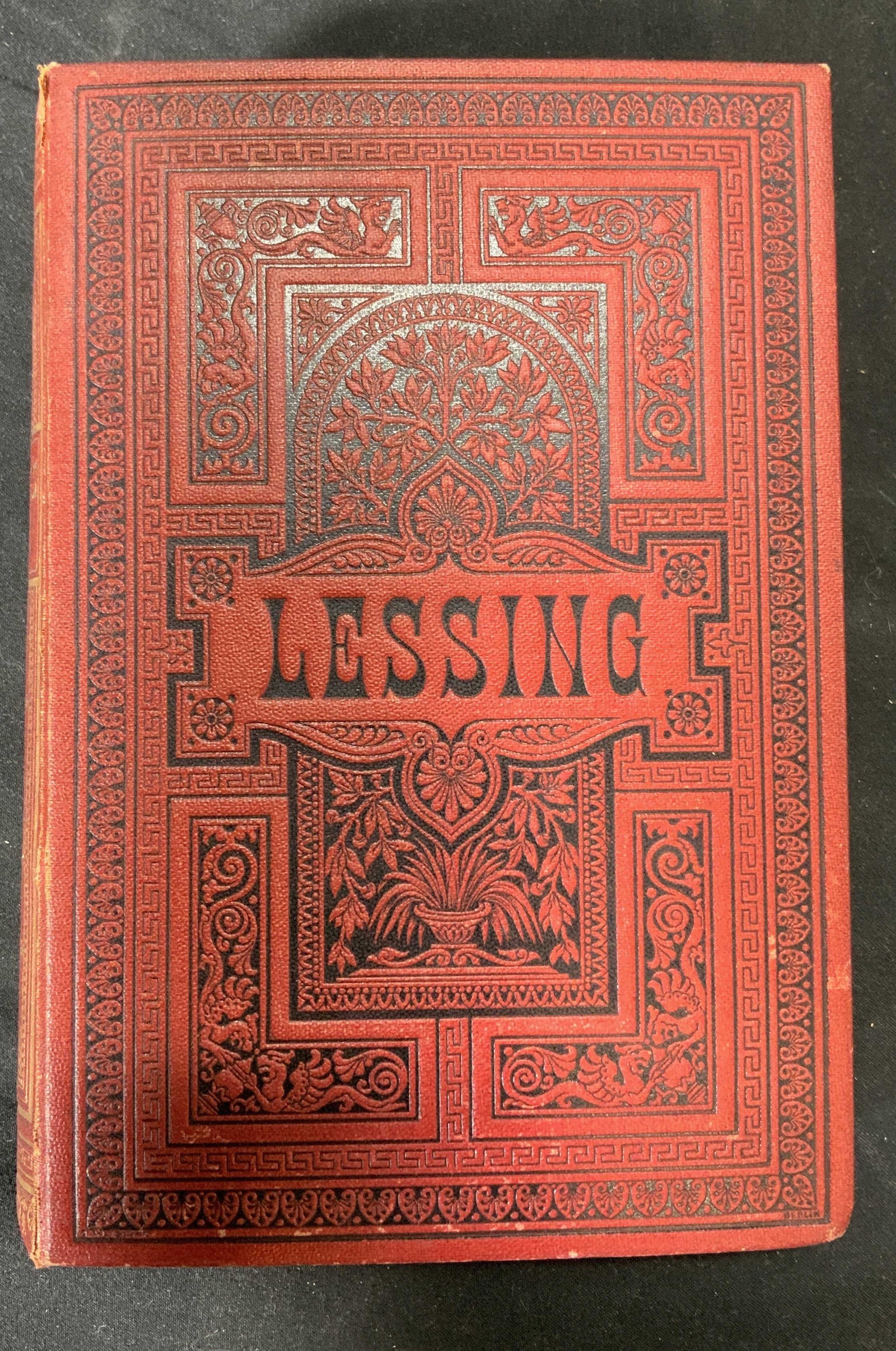 Antique 19th Cen. Lessings Work HEMPEL, German: Antique circa late 19th century German language edition of Lessing’s Work, Hamburg Dramaturgy, edited by Gustav HEMPEL. No publisher information available. Wear to cover, pages, and spine consistent