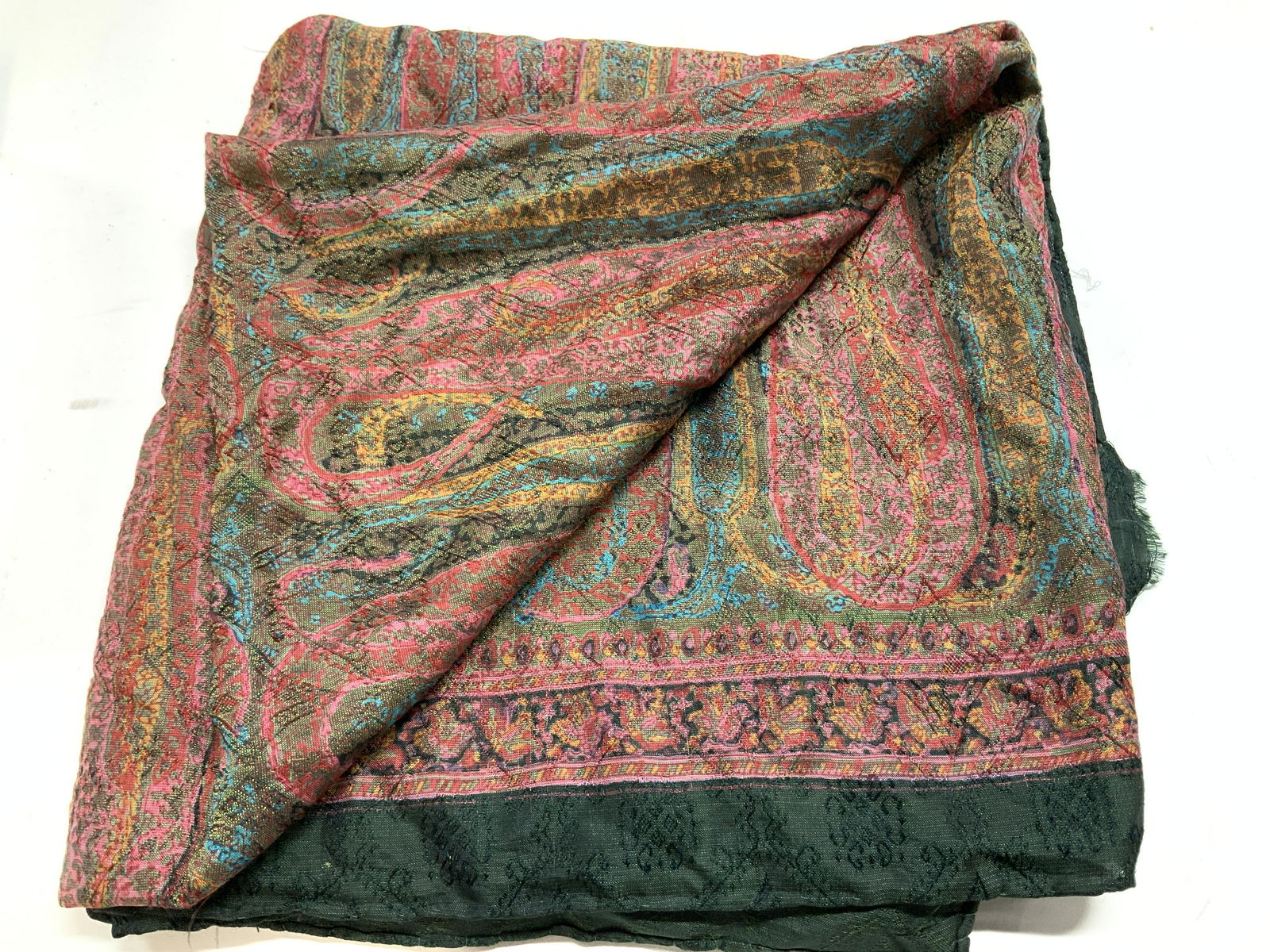 Multi Chrome Paisley Silk Scarf (1 of 5)