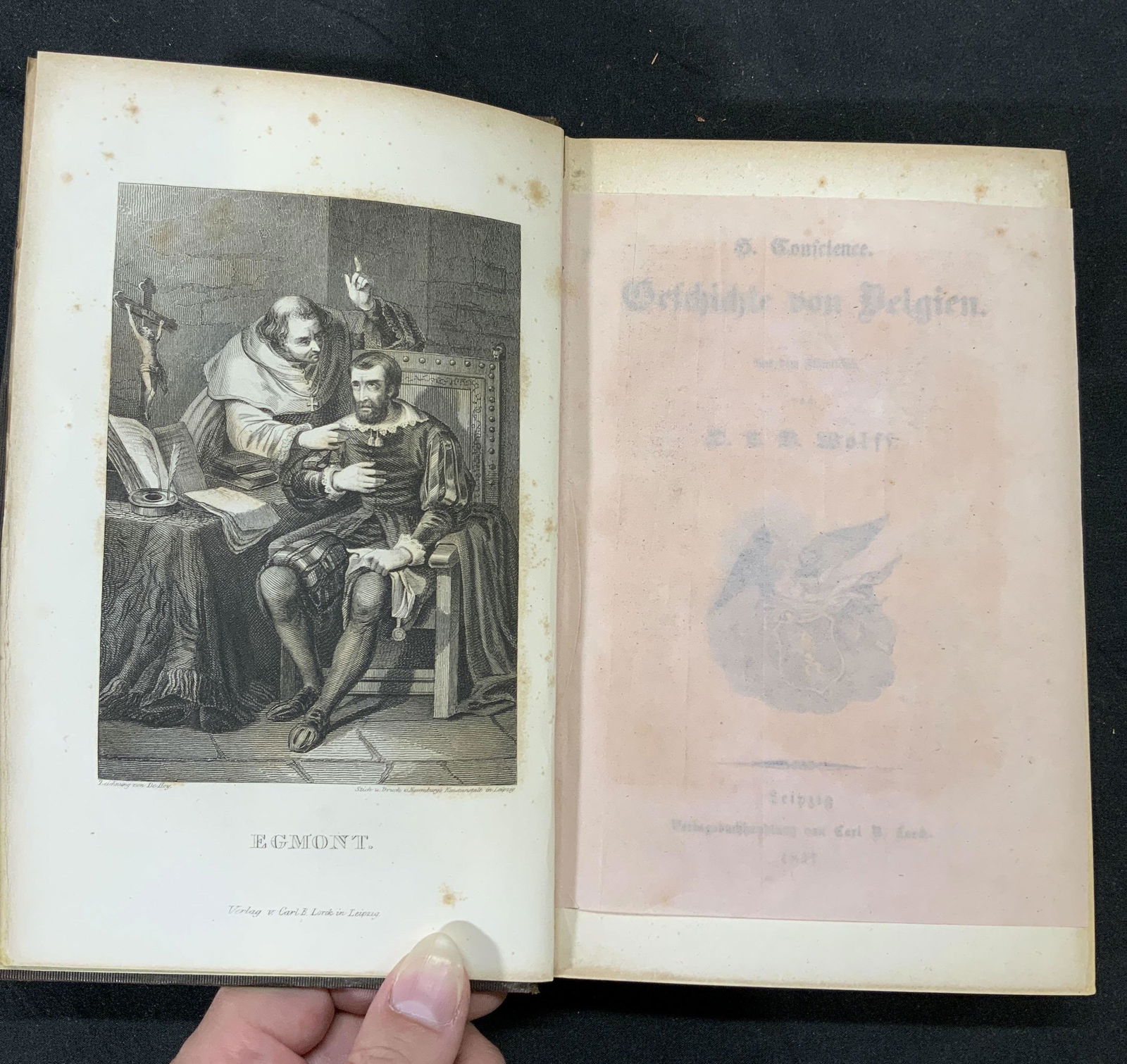 19th Cen. antique History Belgium Book, German (1 of 4)