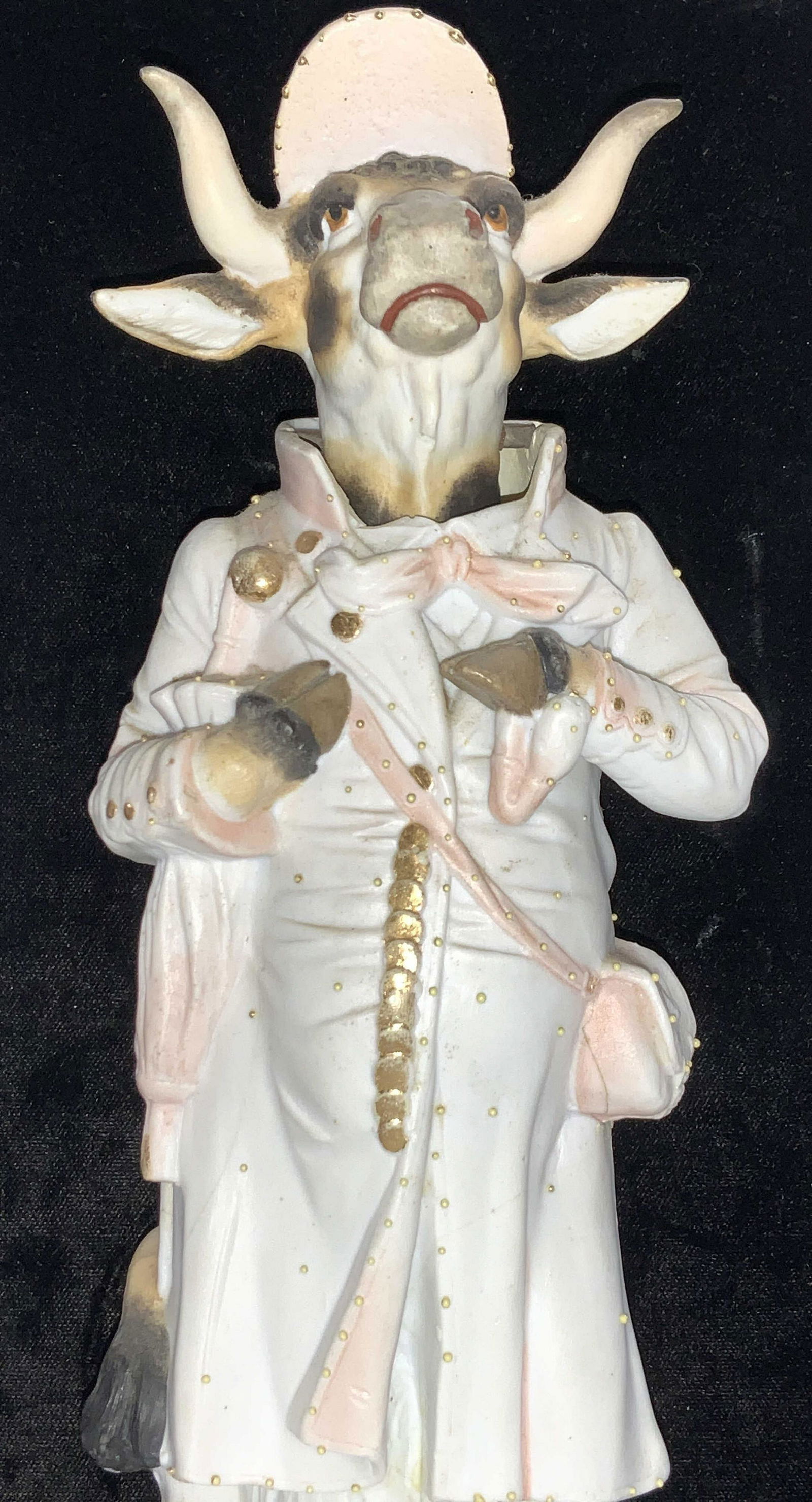 Antique Porcelain Bisque Standing Cow Nodder, 1900 (1 of 11)