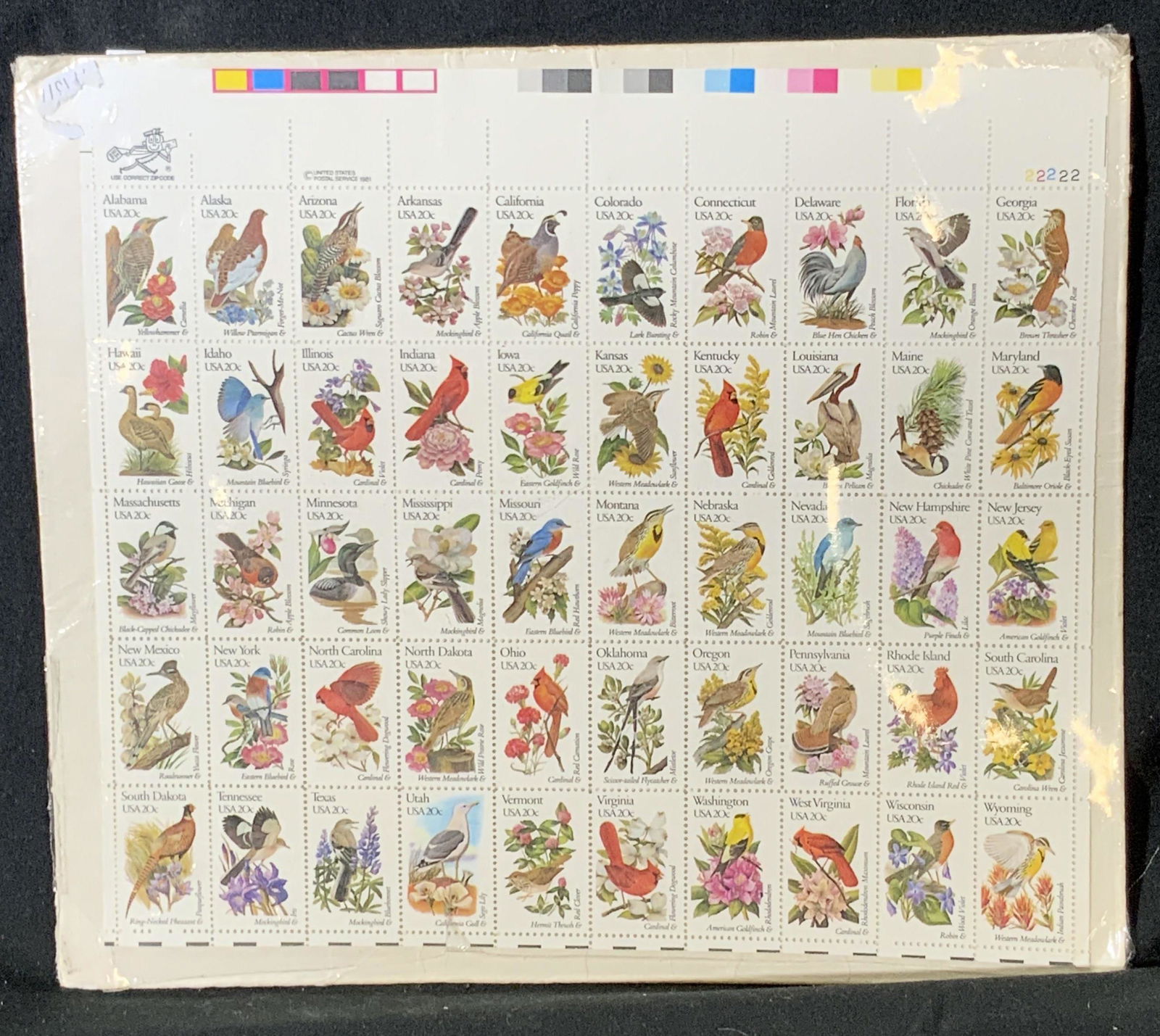 Lot Packaged State Bird & Flowers Stamps (1 of 5)