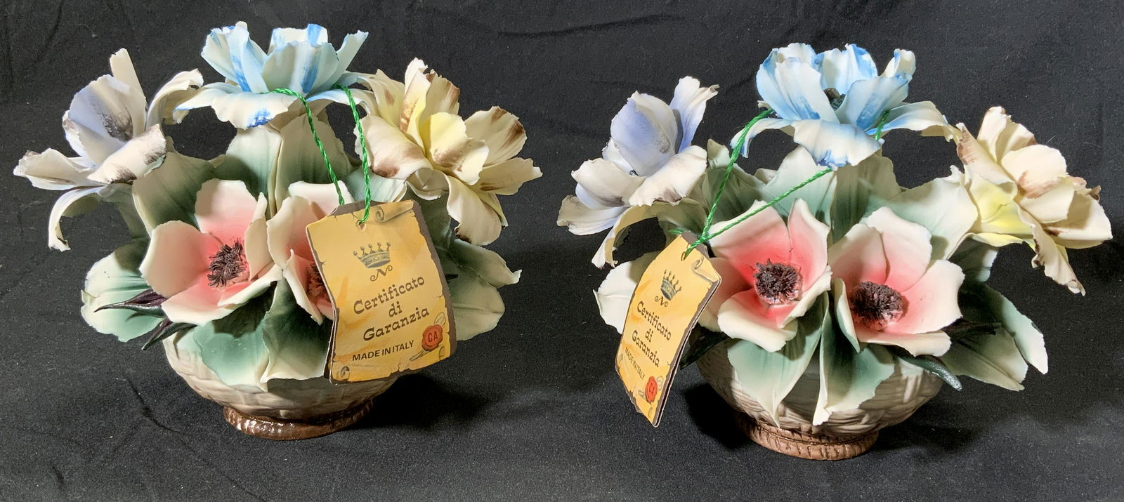 Lot 2 CAPODIMONTE Porcelain Flower Baskets (1 of 5)