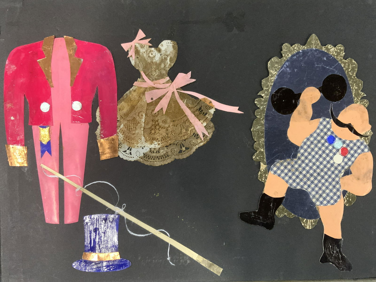 RITA BOLEY BOLAFFIO Vtg Six Panel Collage On Board (1 of 7)