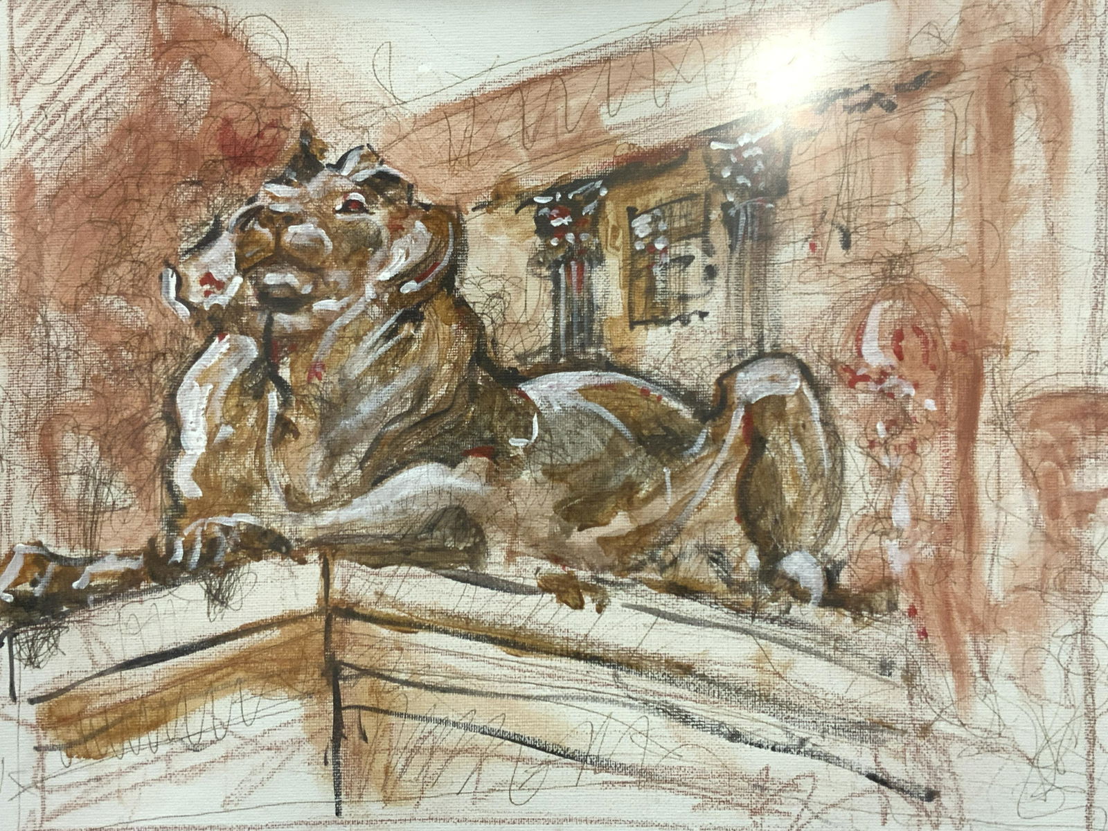 Mixed Media Expressionist Met Lion Art (1 of 6)