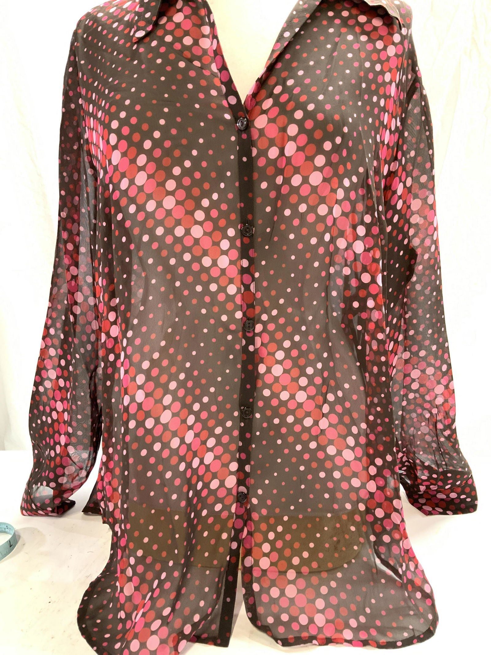 Venezia Jeans Sheer Long Sleeve Blouse, Plus Sz (1 of 5)