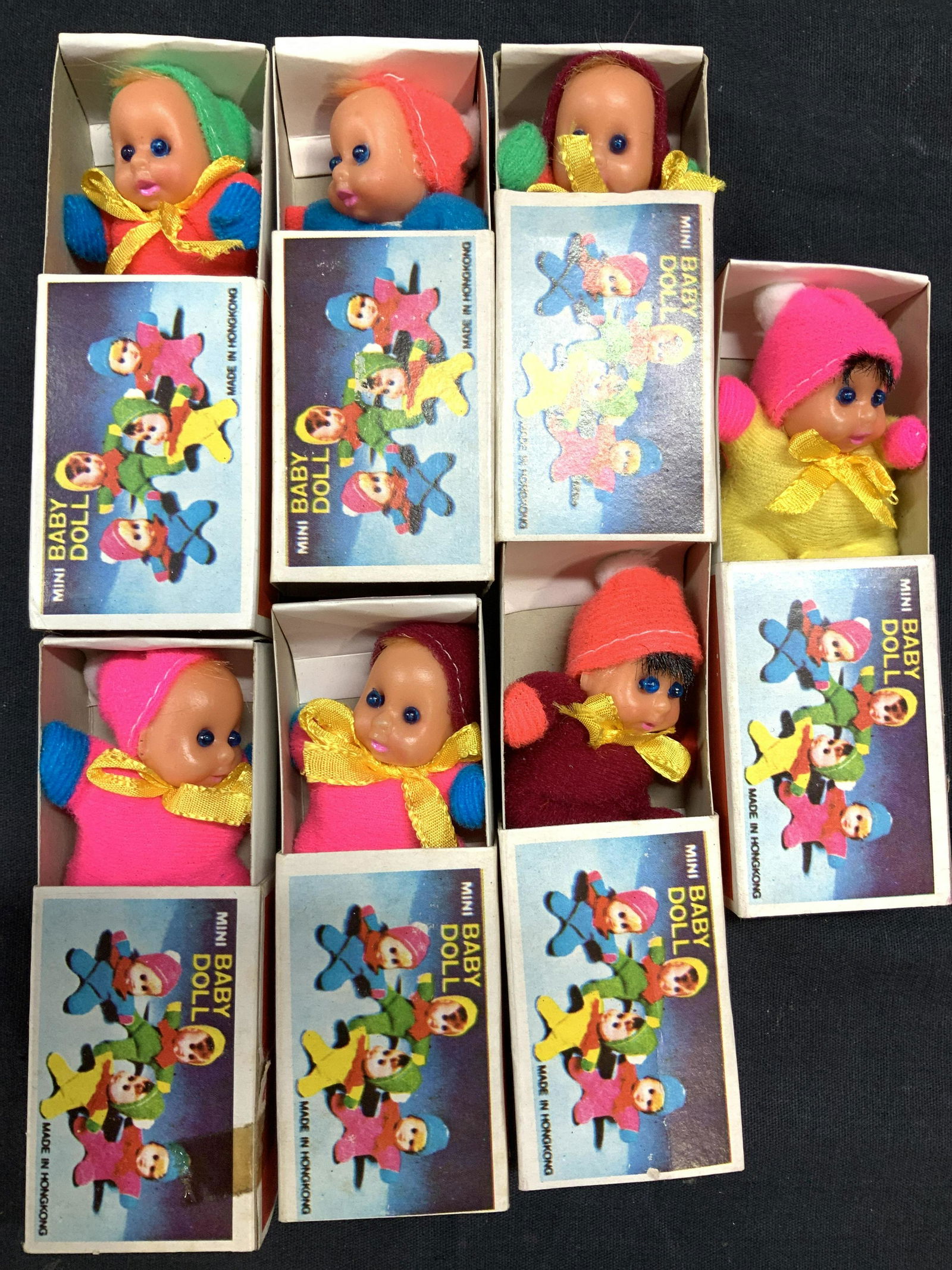 Set 7 Miniature Baby Dolls, Org Boxes, Mid Century (1 of 4)