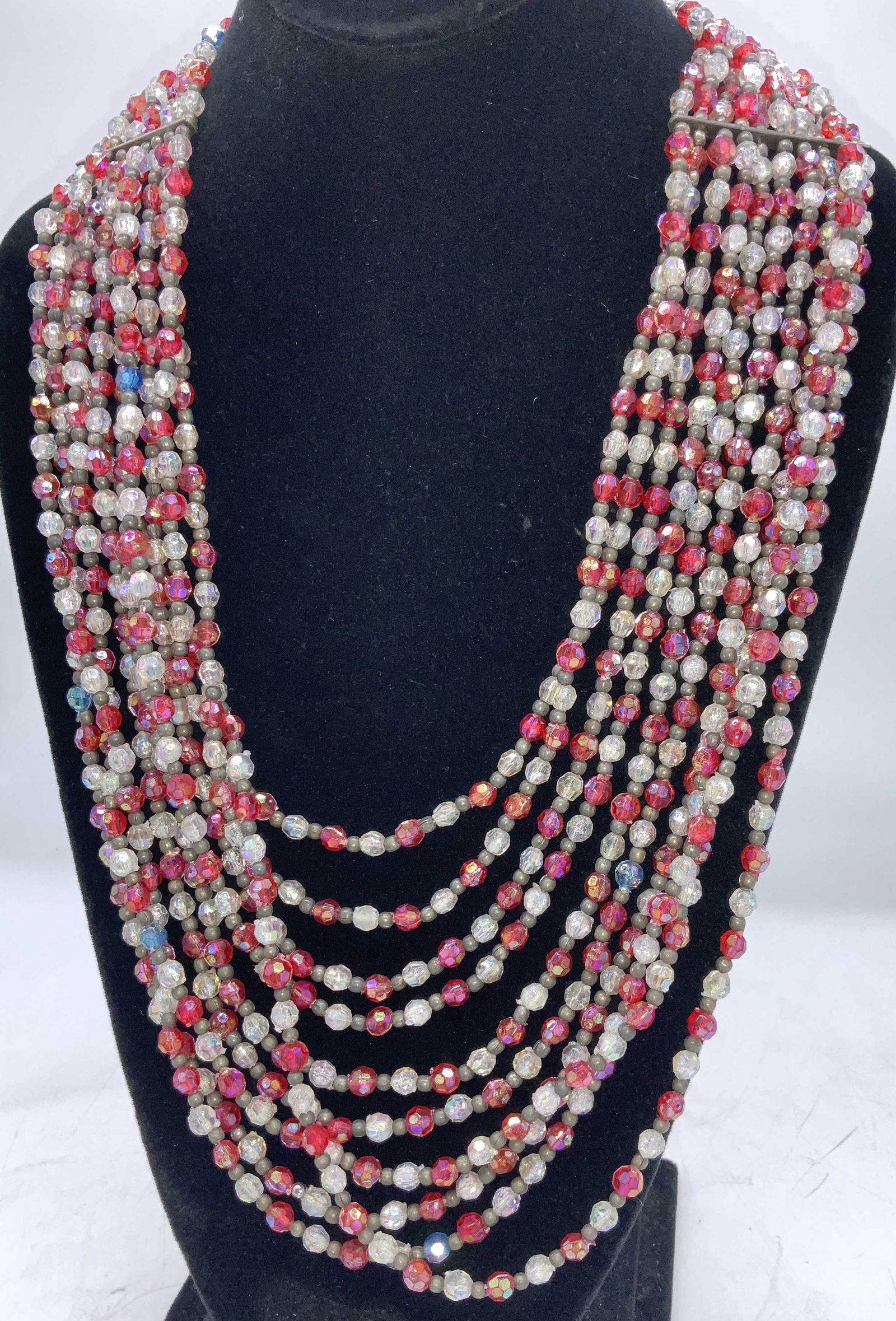 Multi Strand Iridescent Bead Necklace (1 of 4)
