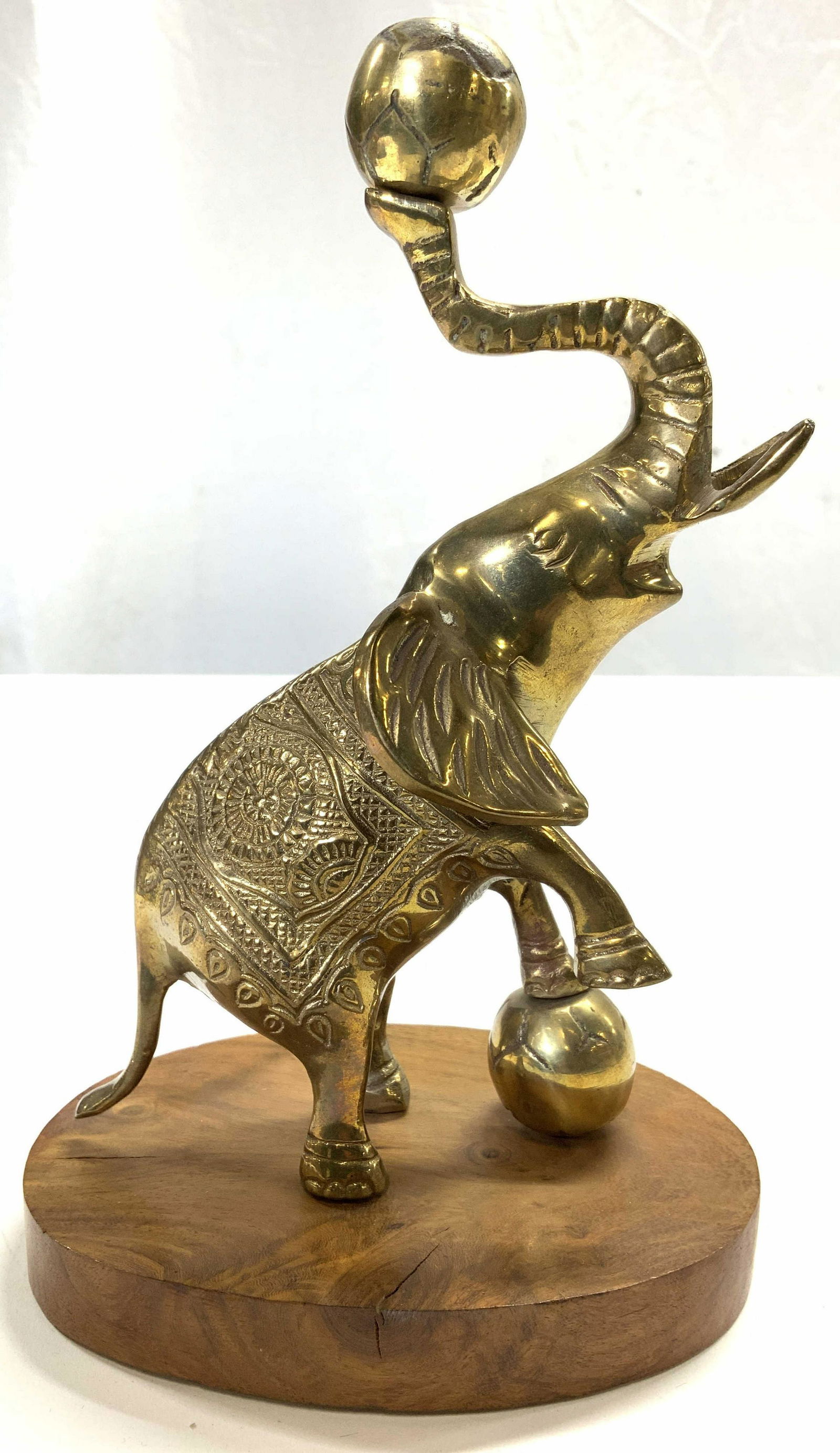 Vintage Brass Elephant Figure On Wood Base (1 of 8)