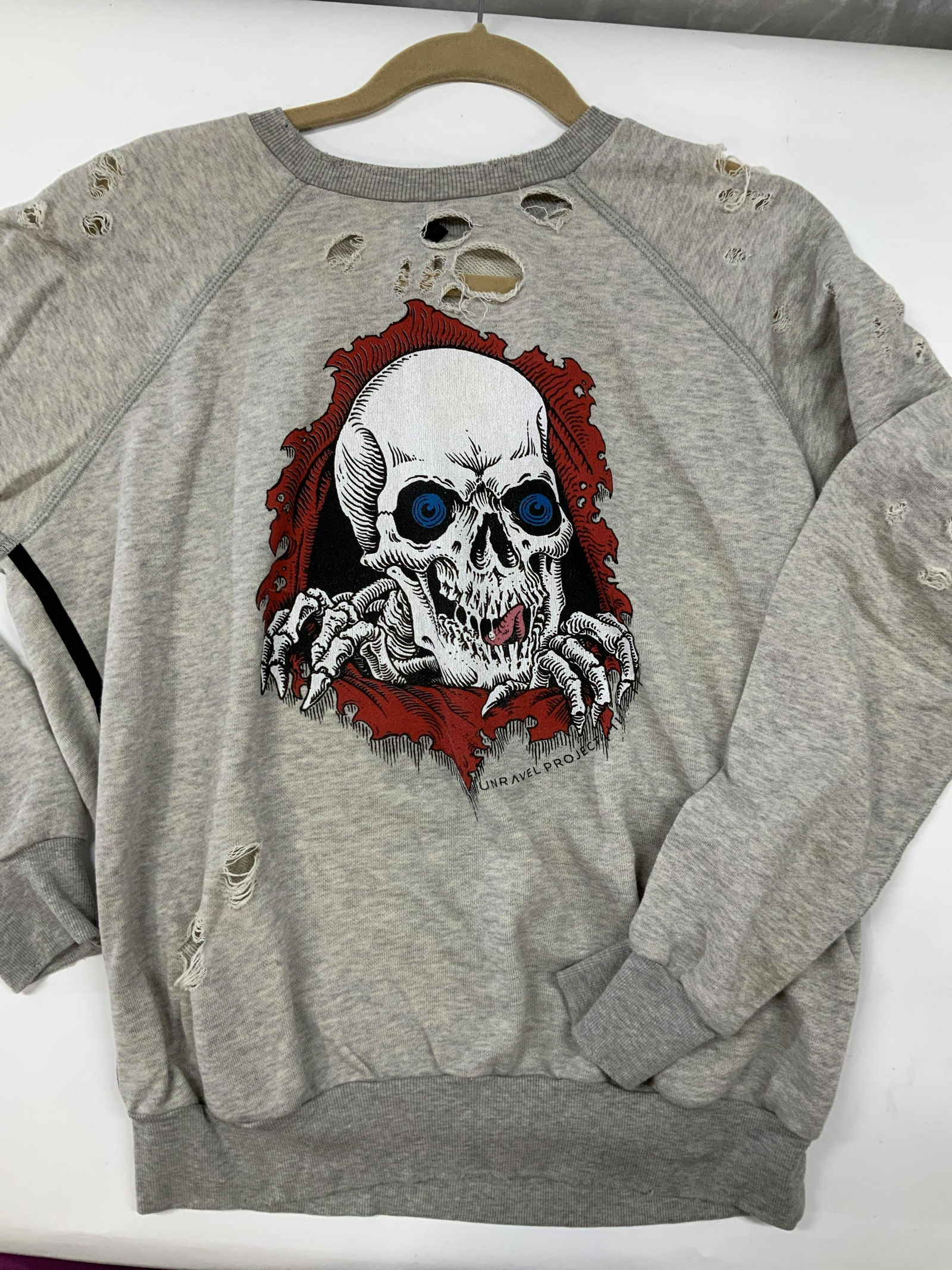 Unravel Project Distressed Skull Sweatshirt, Italy (1 of 5)