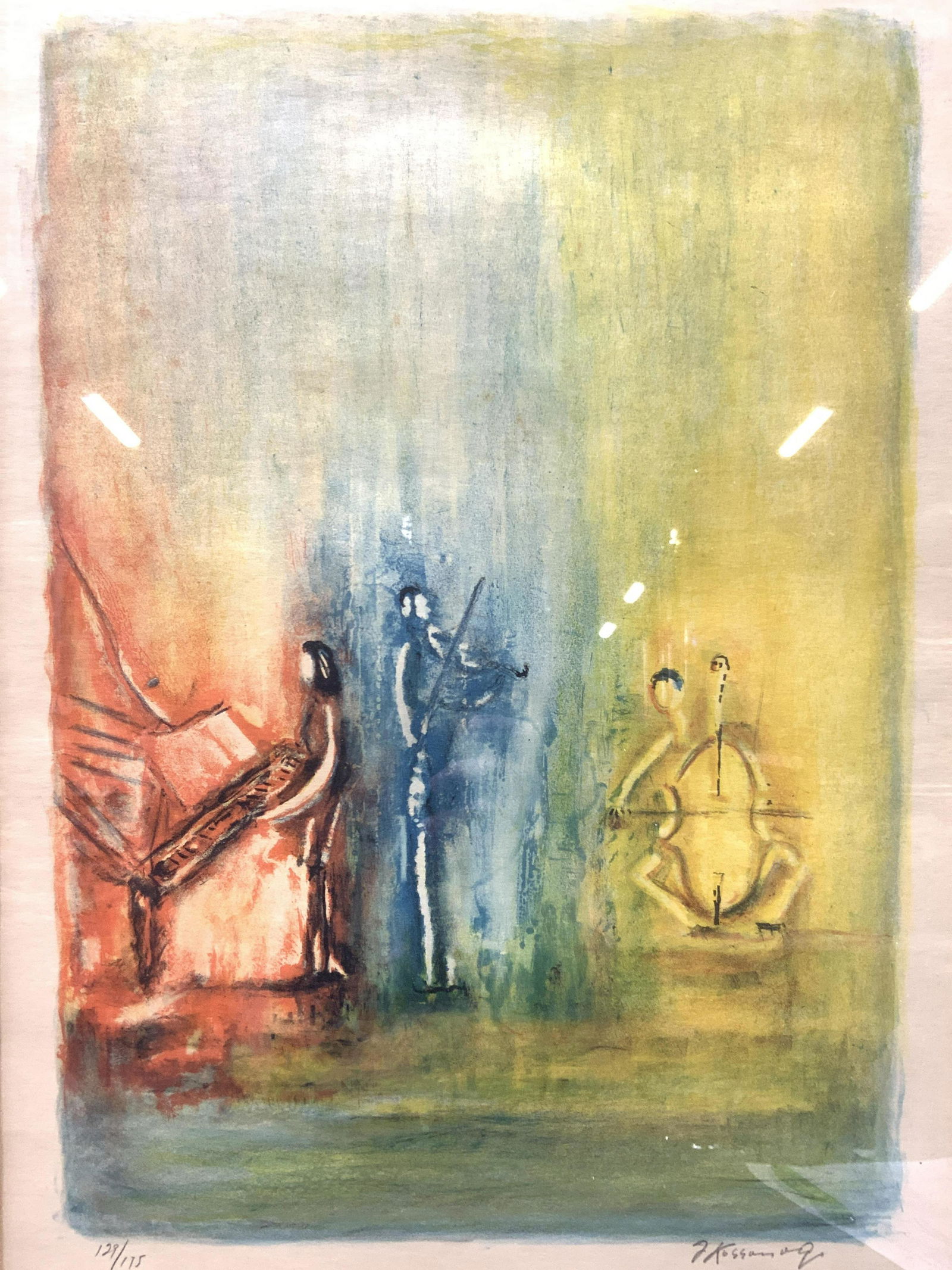 Joseph Kossonogi Signed & Numbered Trio Lithograph (1 of 12)