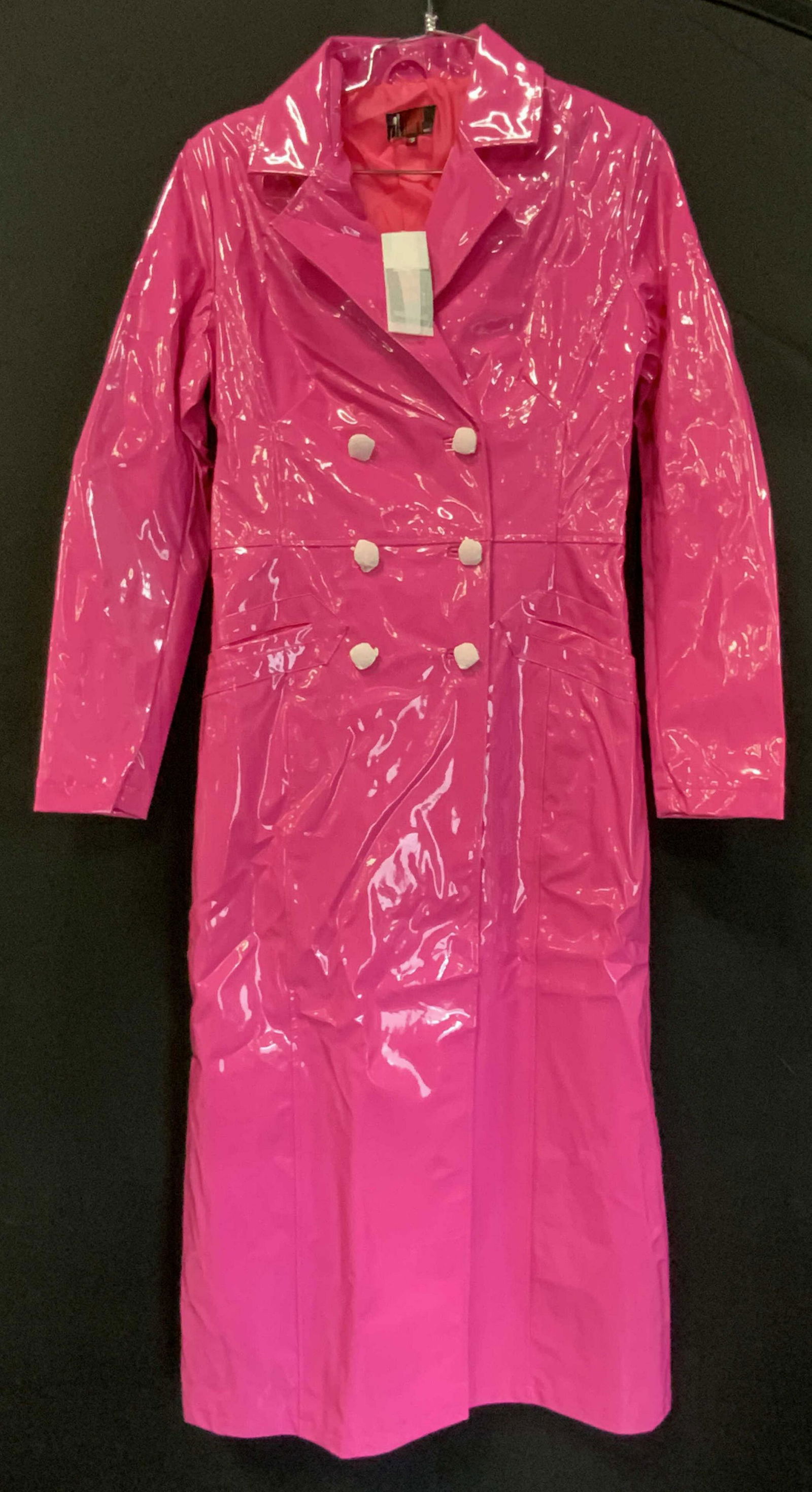 TRIPP NYC Vtg Hot Pink Full Length Trench Coat NWT (1 of 9)