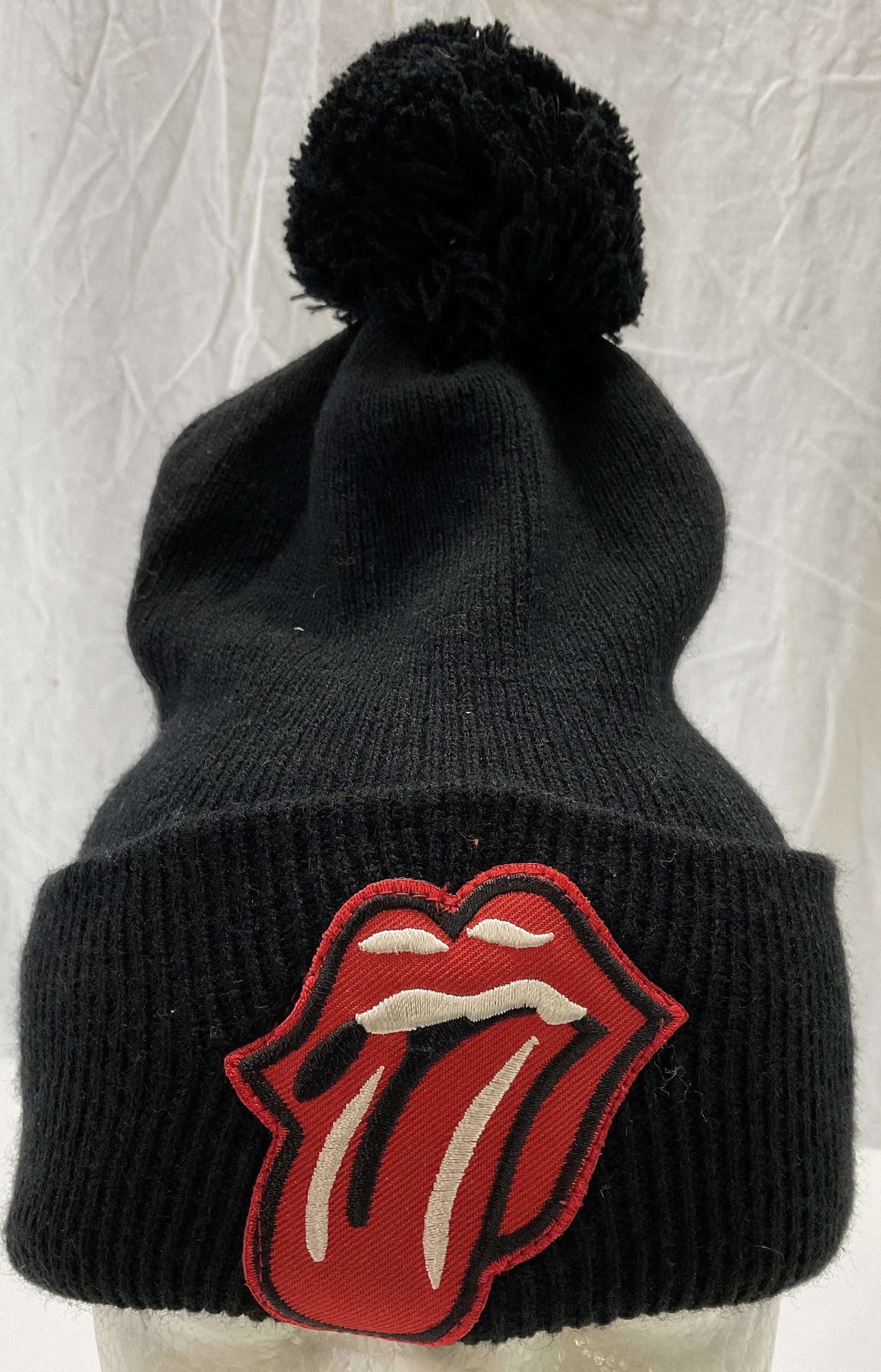 Rolling Stone Knit Beanie, USA: Rolling Stone Knit Beanie. Beanie measures 11 inches in length. Minimal surface wear, possibly never worn. Pompon on top of hat. Rolling Stones, knit beanie, winter fashion, Rolling Stones Beanie, Rol