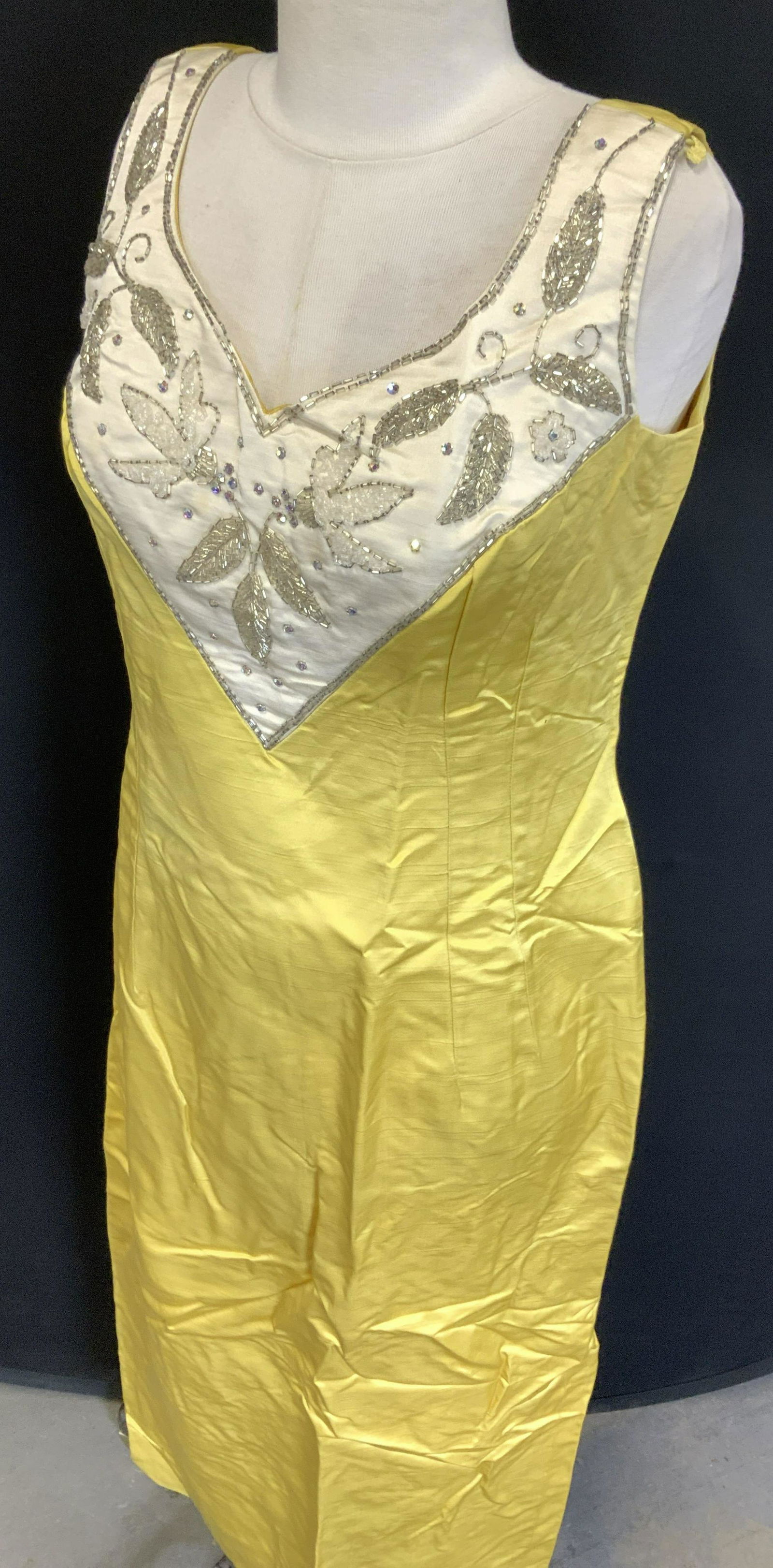 Hand Beaded Mid Century Silk Bespoke Gown (1 of 9)