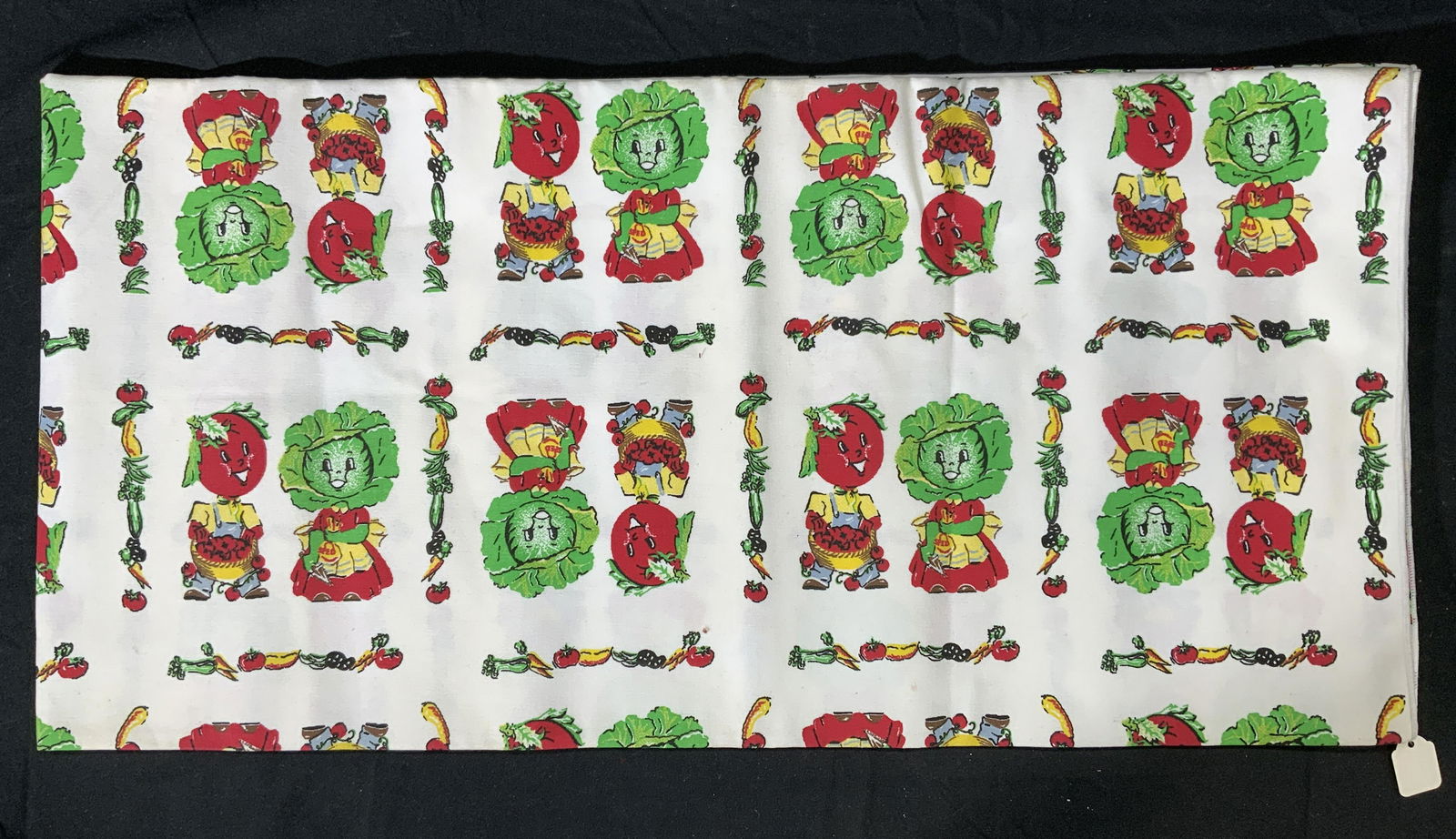 Vintage Vegetable Motif Fabric Tablecloth (1 of 4)