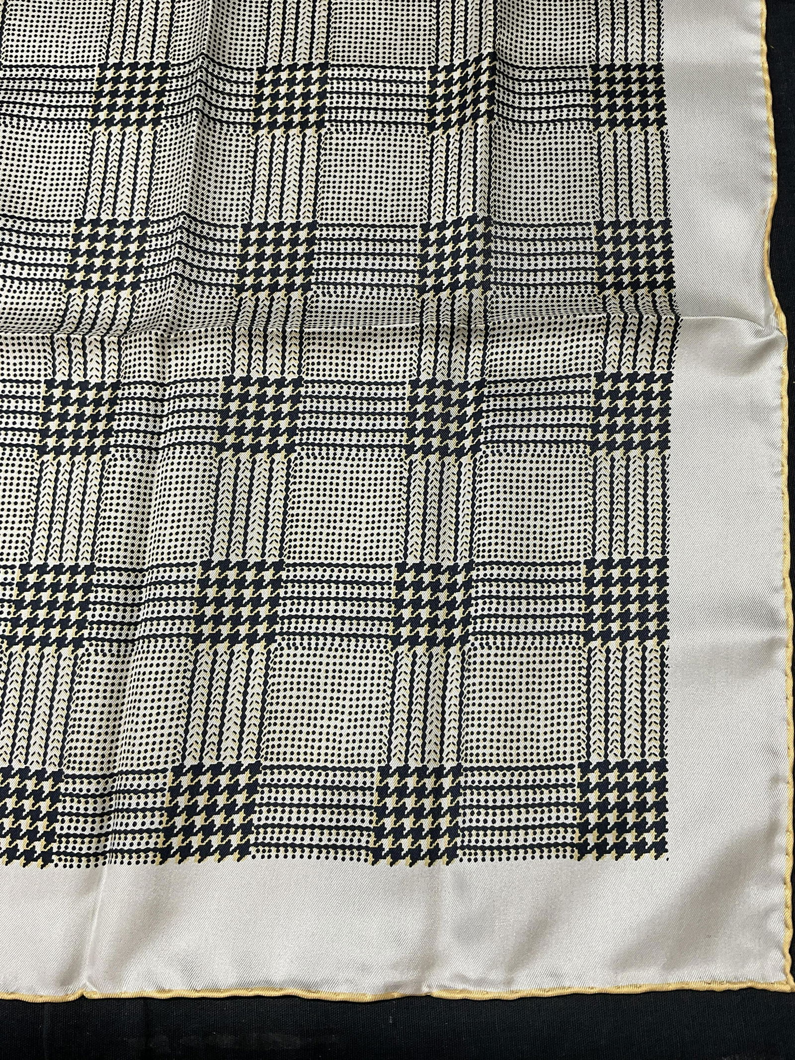 Pale Yellow W Detail Silk Handkerchief (1 of 6)