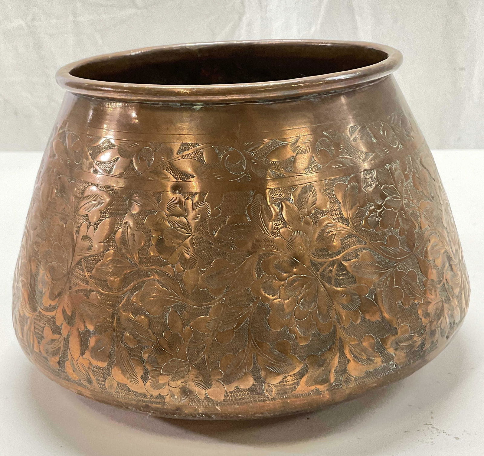 Floral Embossed Copper Vessel (1 of 5)
