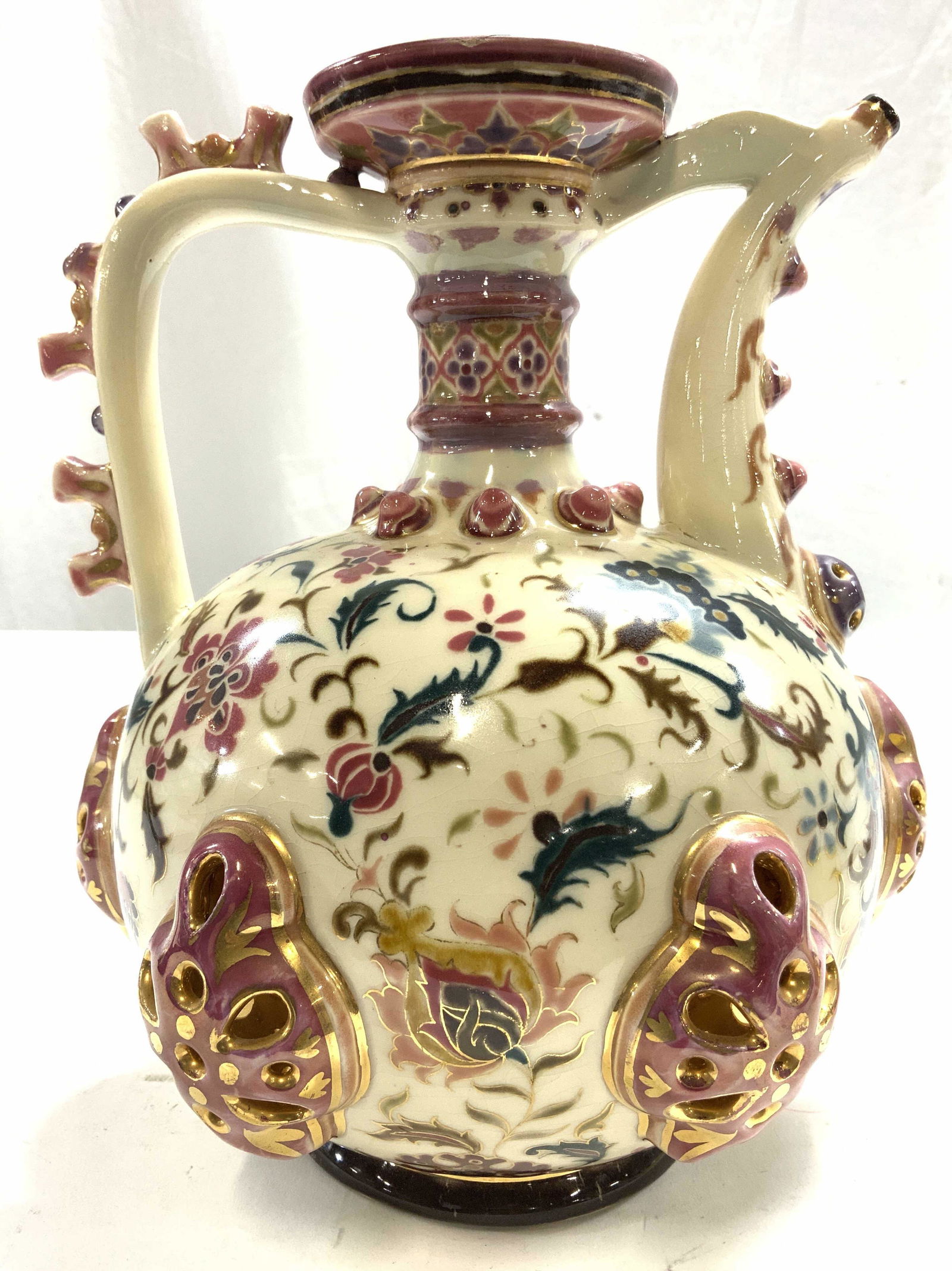 ZSOLNAY PEOS Art Nouveau Porcelain Ewer (1 of 8)