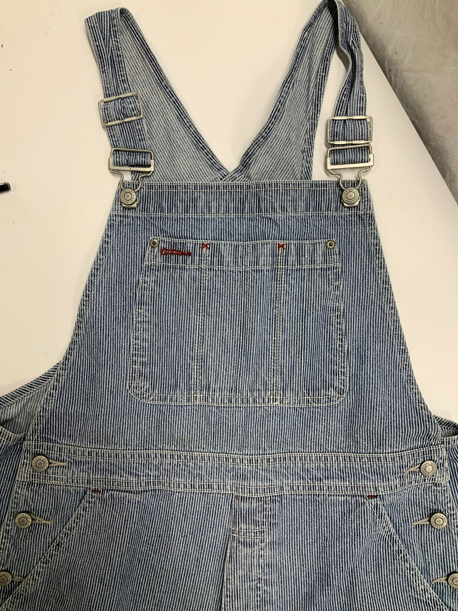 GAP Stripped Denim Shortall Overalls (1 of 6)