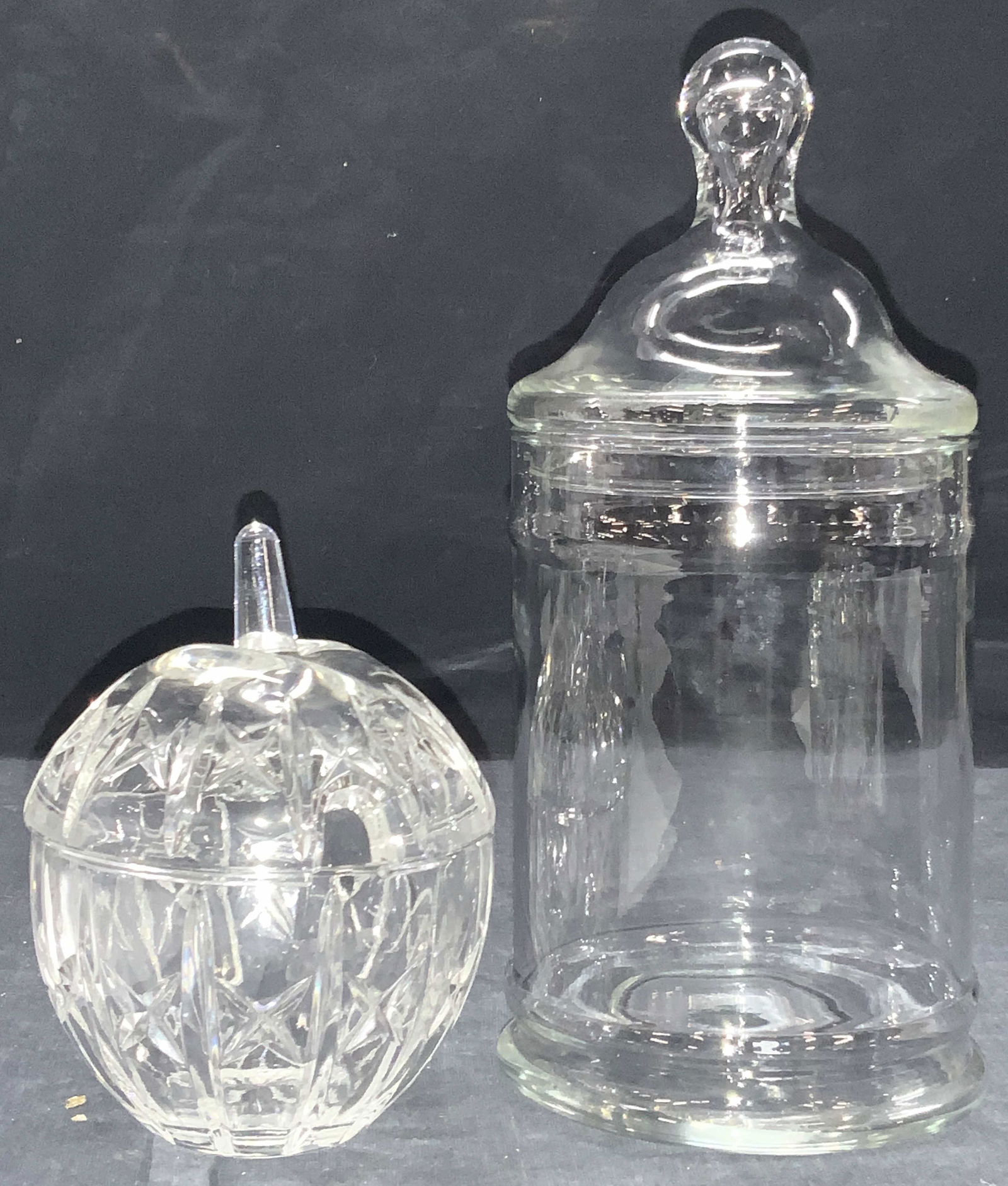 2 Vintage Cut Glass Sugar Bowl & Vessel (1 of 10)