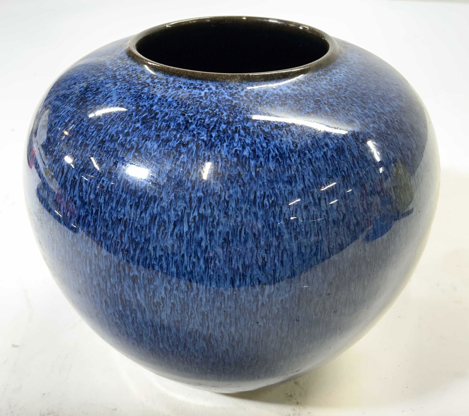 Ceramic Vase Vessel In Blue (1 of 6)